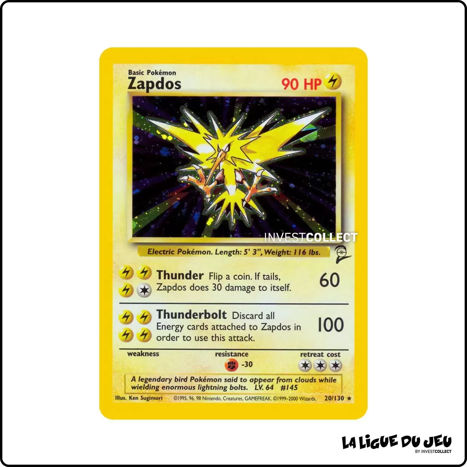 Holo - Pokemon - Base Set 2 - Zapdos 20/130 Wizards - 1