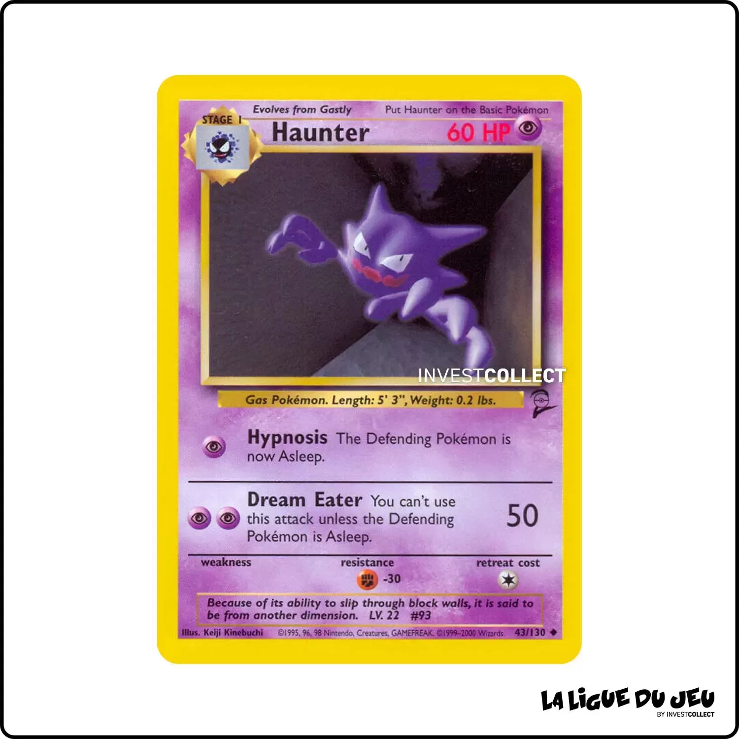 Peu commune - Pokemon - Base Set 2 - Haunter 43/130 Wizards - 1