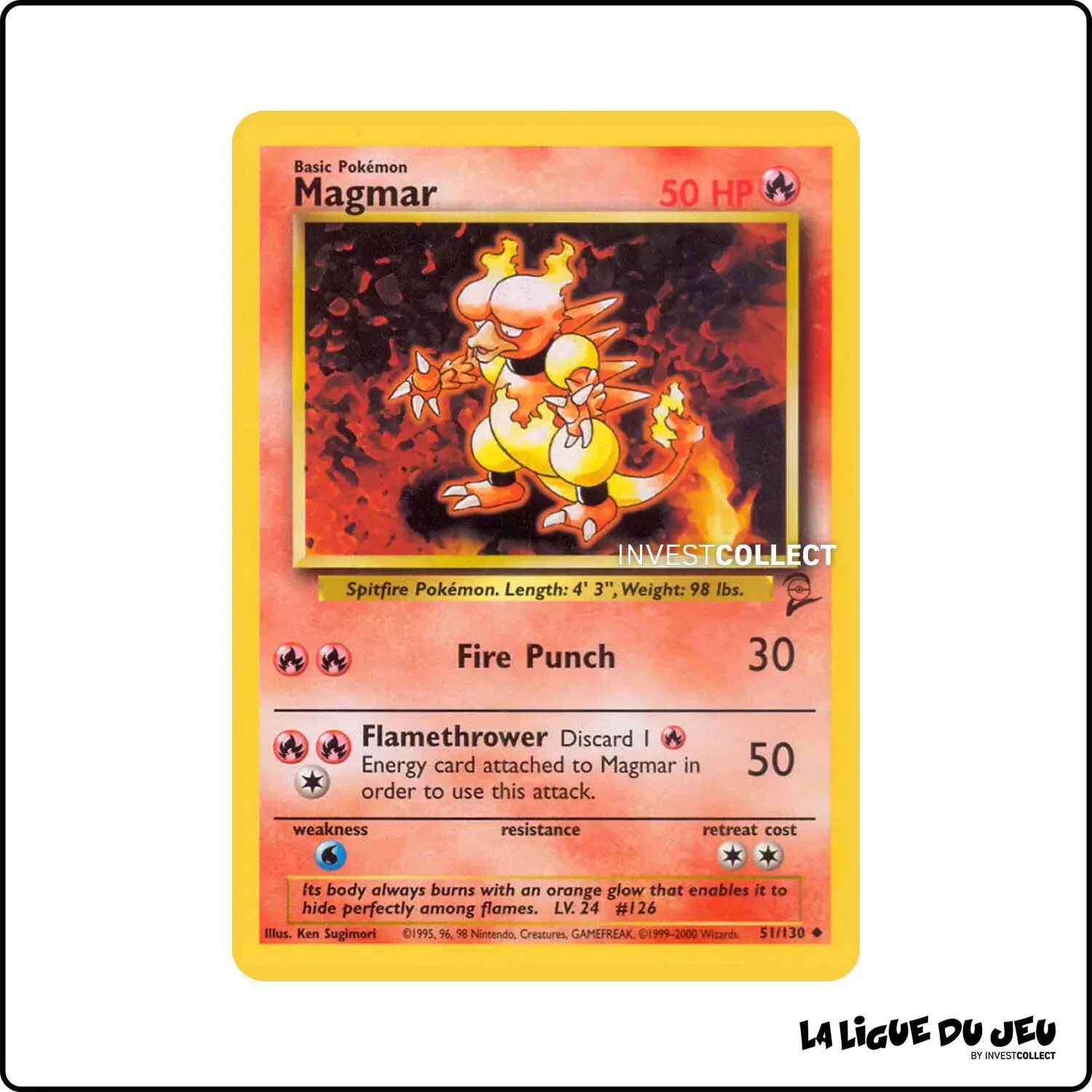 Peu commune - Pokemon - Base Set 2 - Magmar 51/130 Wizards - 1