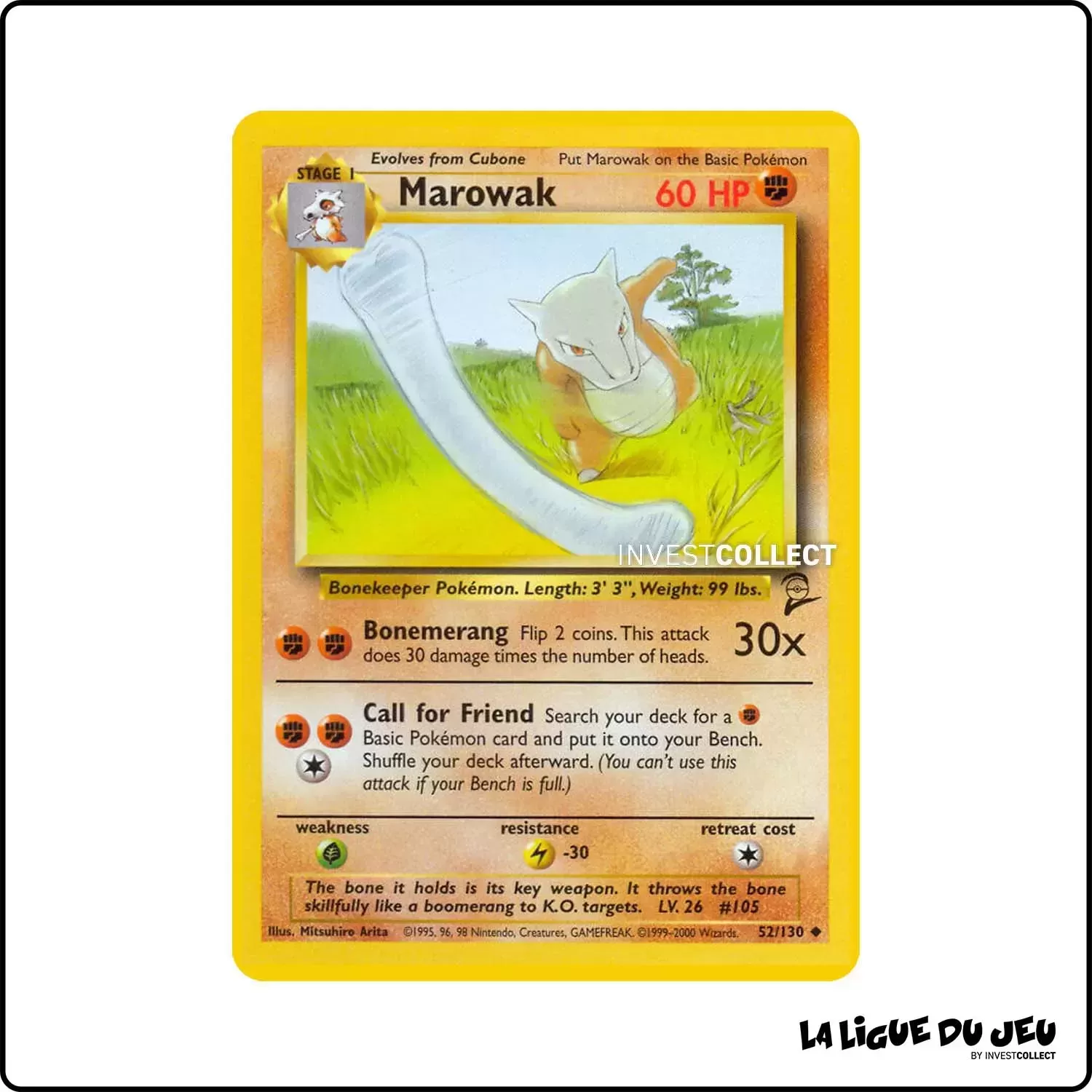 Peu commune - Pokemon - Base Set 2 - Marowak 52/130 Wizards - 1