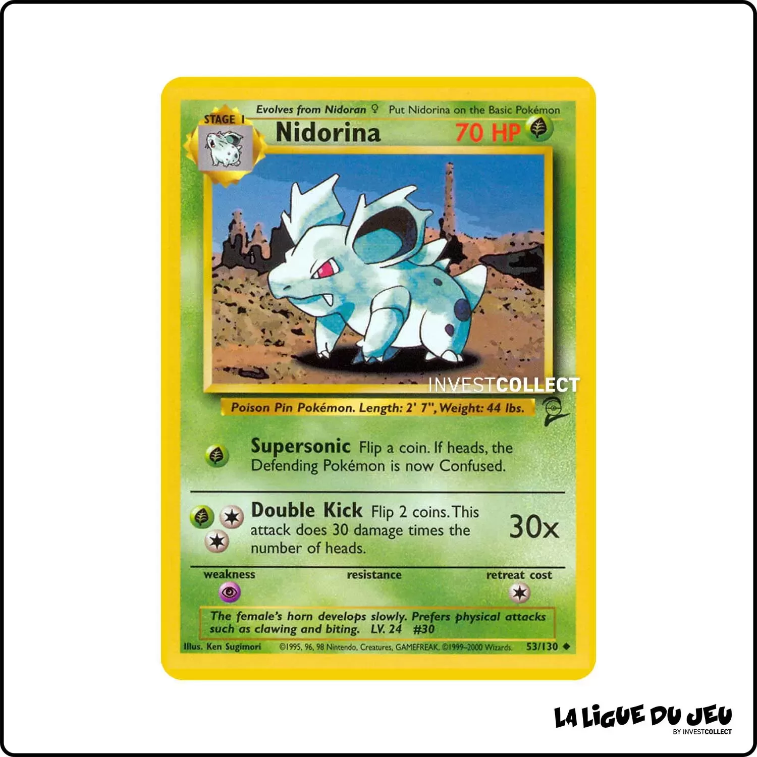 Peu commune - Pokemon - Base Set 2 - Nidorina 53/130 Wizards - 1