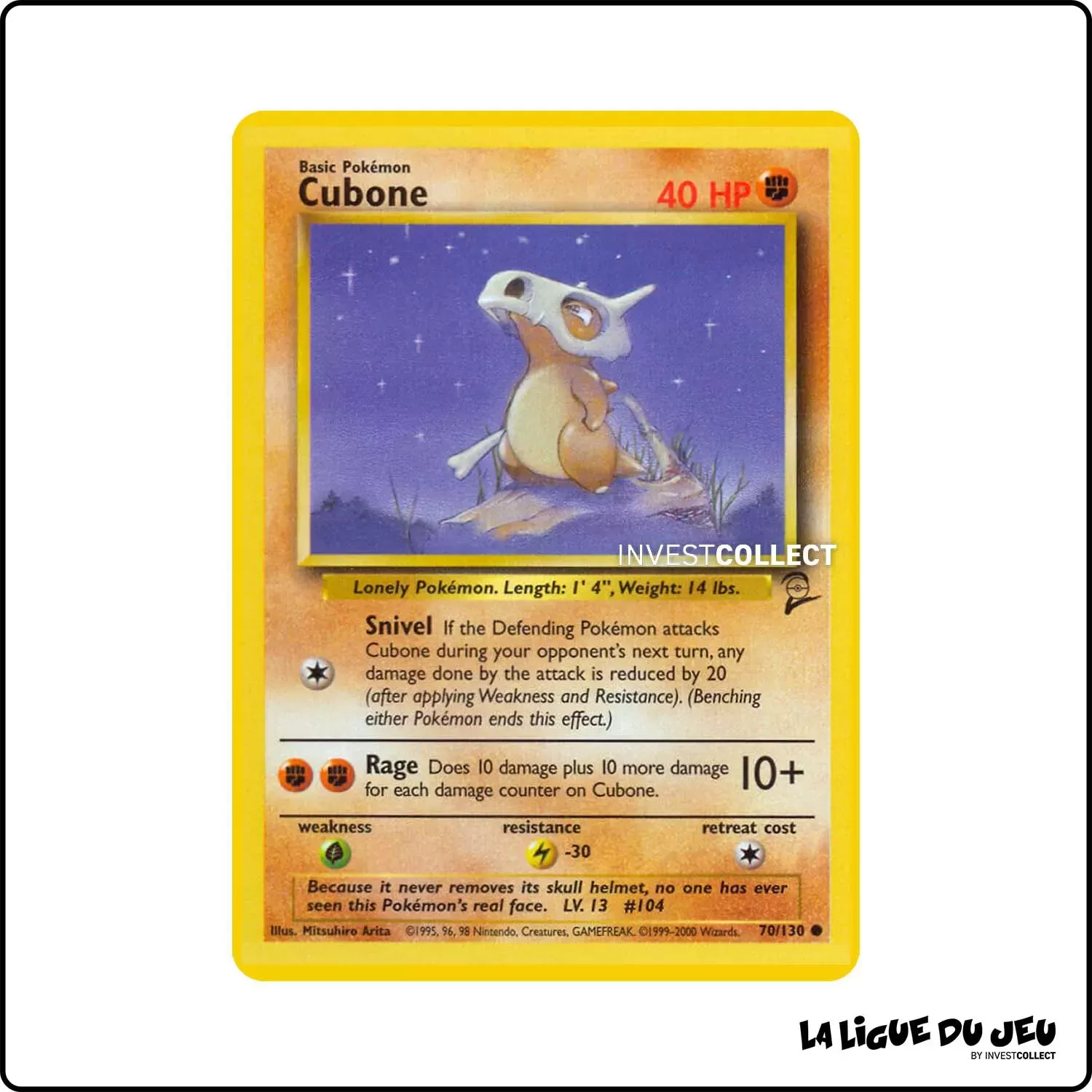 Commune - Pokemon - Base Set 2 - Cubone 70/130 Wizards - 1