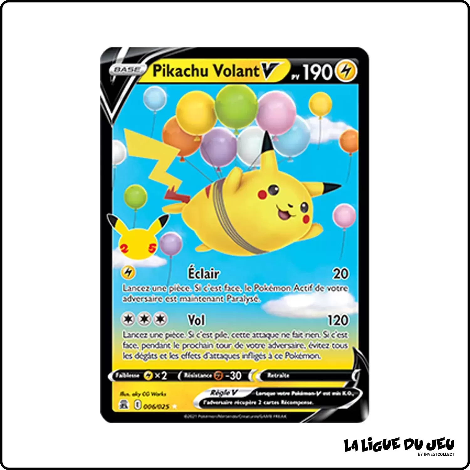 Ultra - Pokemon - Célébrations - Pikachu Volant-V 6/25