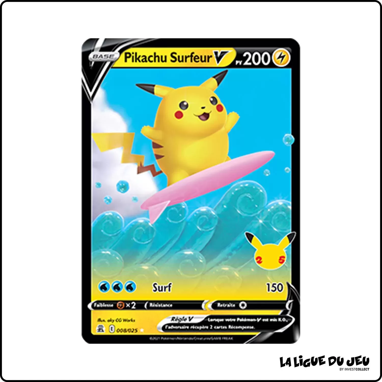 Ultra - Pokemon - Célébrations - Pikachu Surfeur-V 8/25