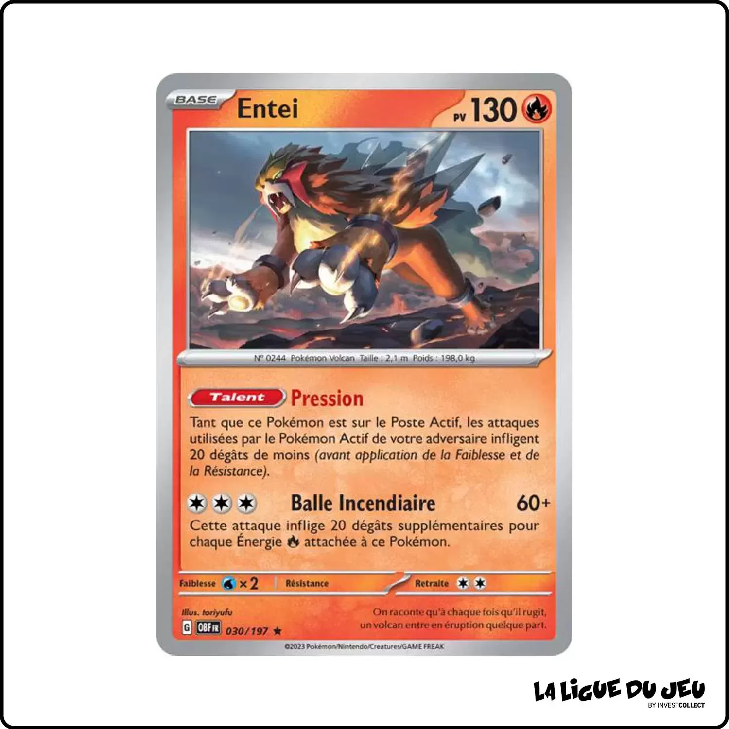 Rare - Pokemon - Flammes Obsidiennes - Entei 30/197