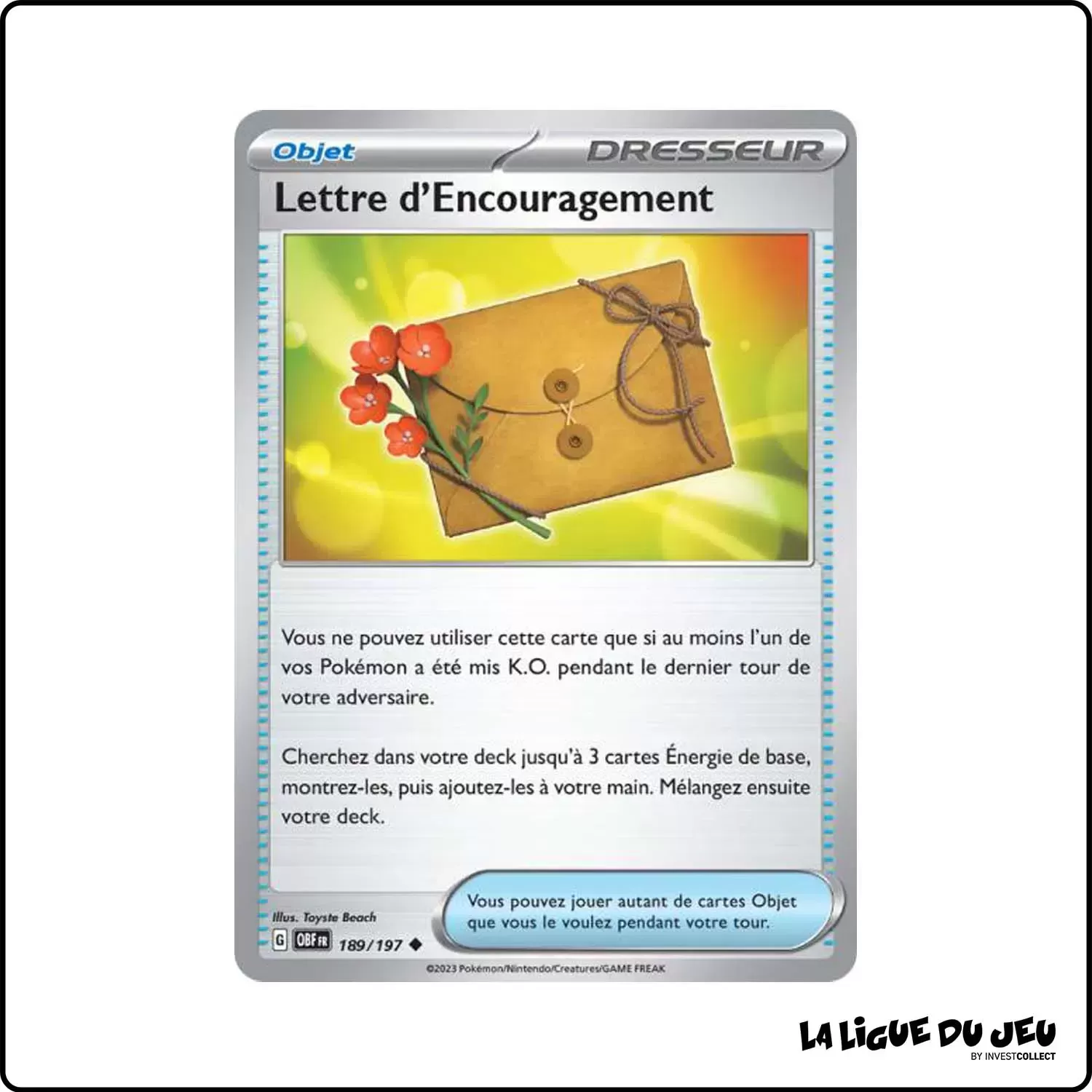 Peu commune - Pokemon - Flammes Obsidiennes - Lettre d'Encouragement 189/197