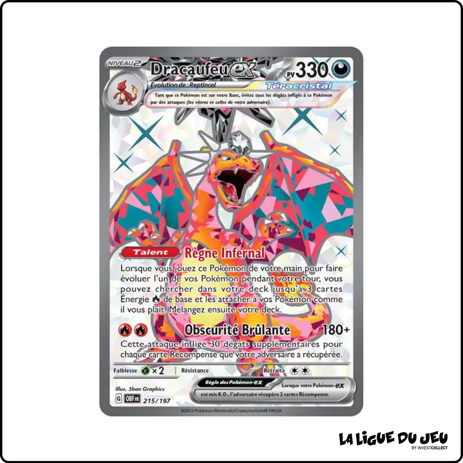 Ultra - Pokemon - Flammes Obsidiennes - Dracaufeu-ex 215/197