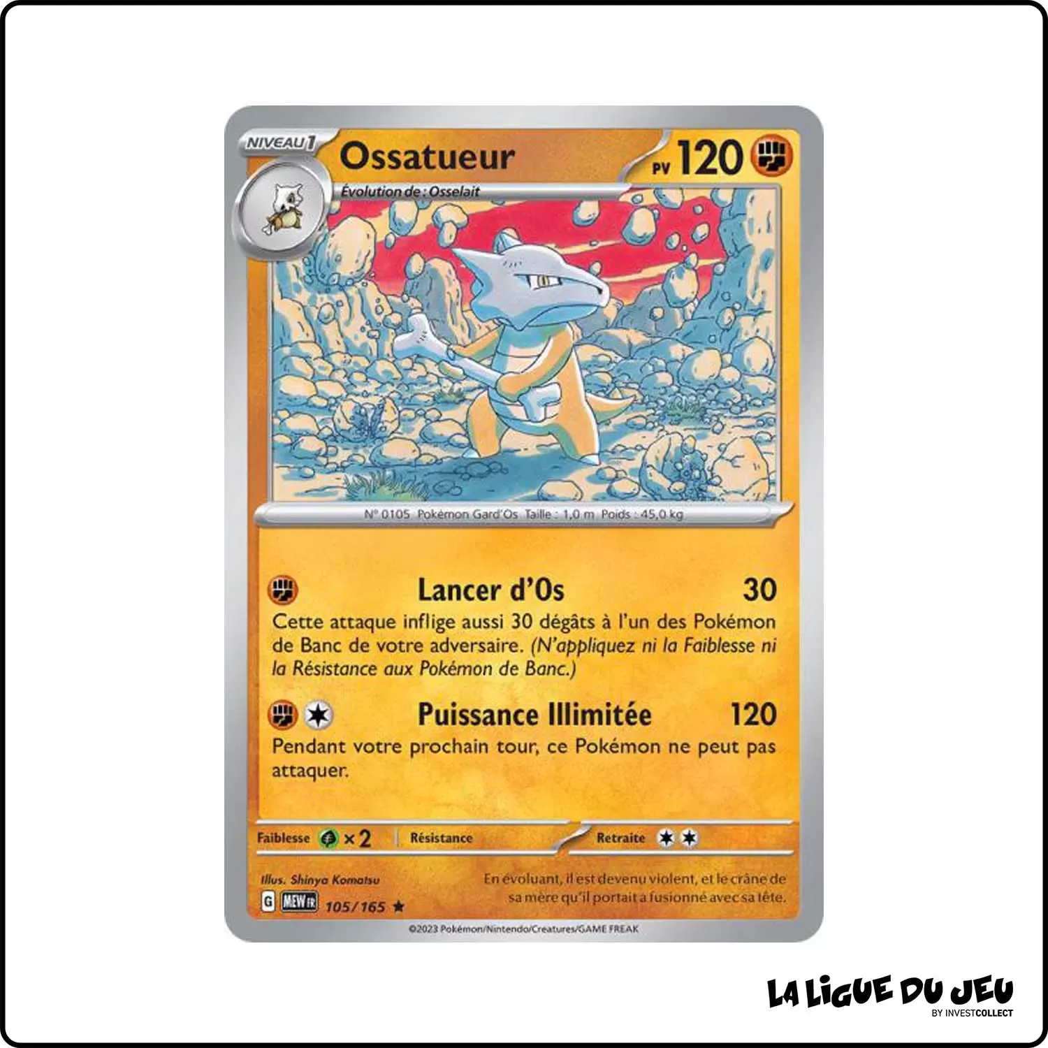 Rare - Pokemon - 151 - Ossatueur 105/165