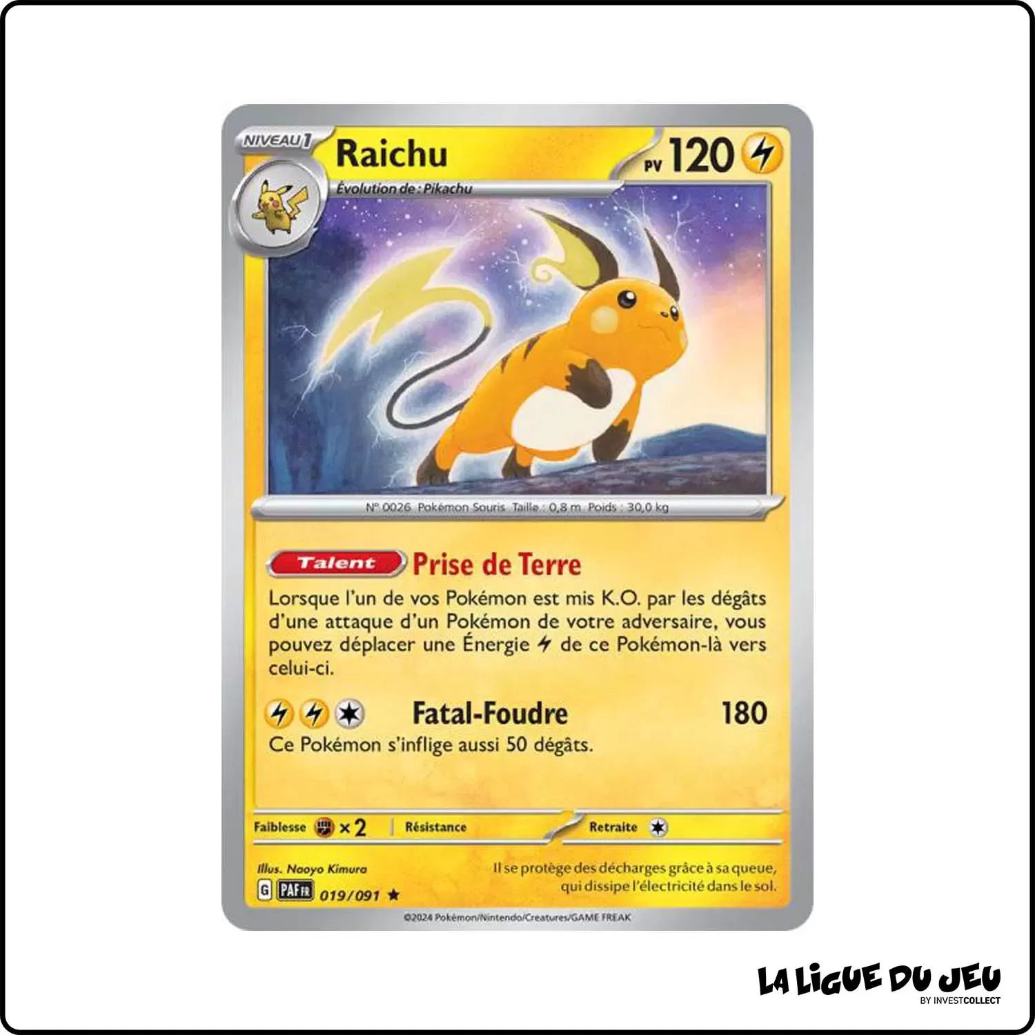 Rare - Pokemon - Destinées de Paldea - Raichu 19/91