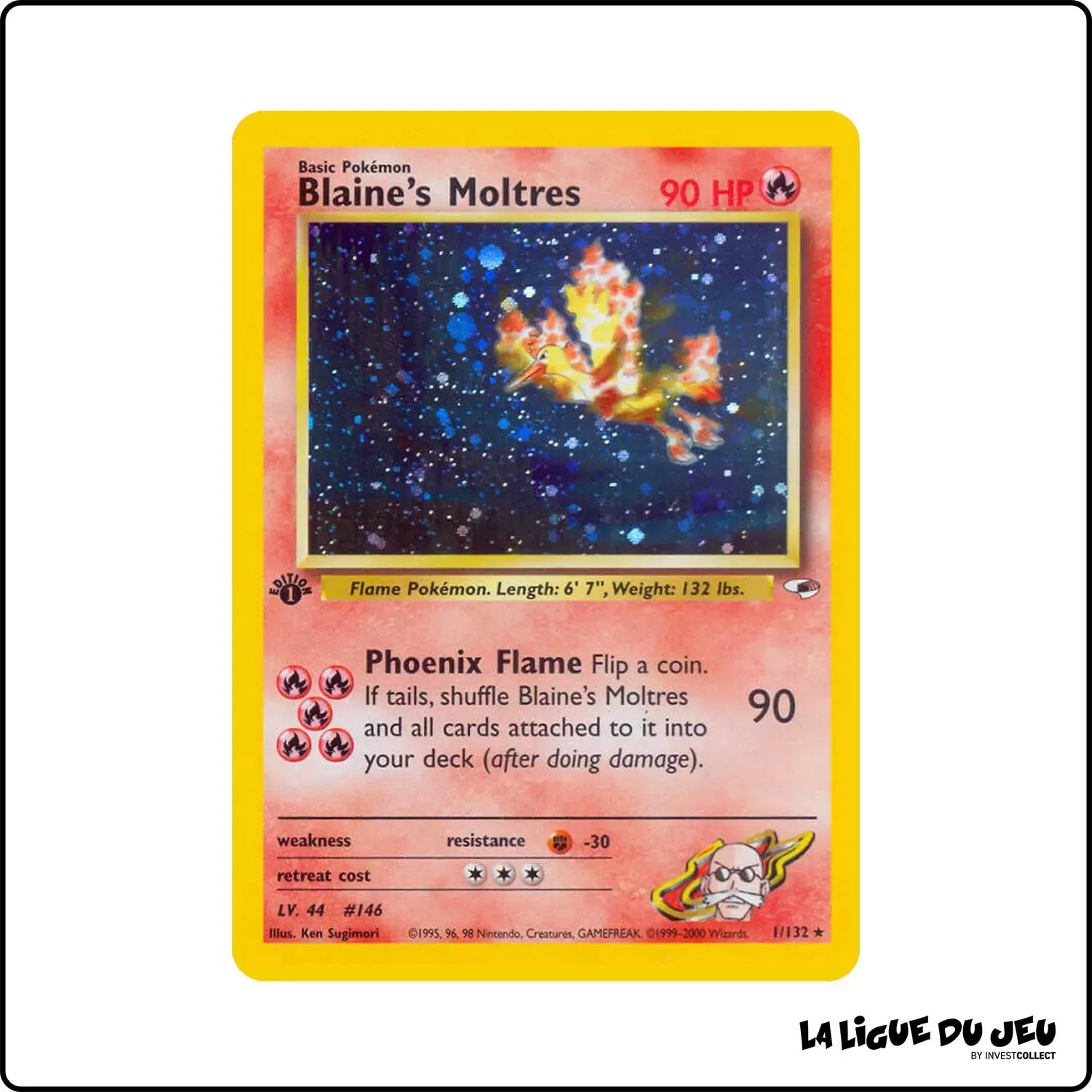 Holo - Pokemon - Gym Heroes - Blaine's Moltres 1/132 Wizards - 1