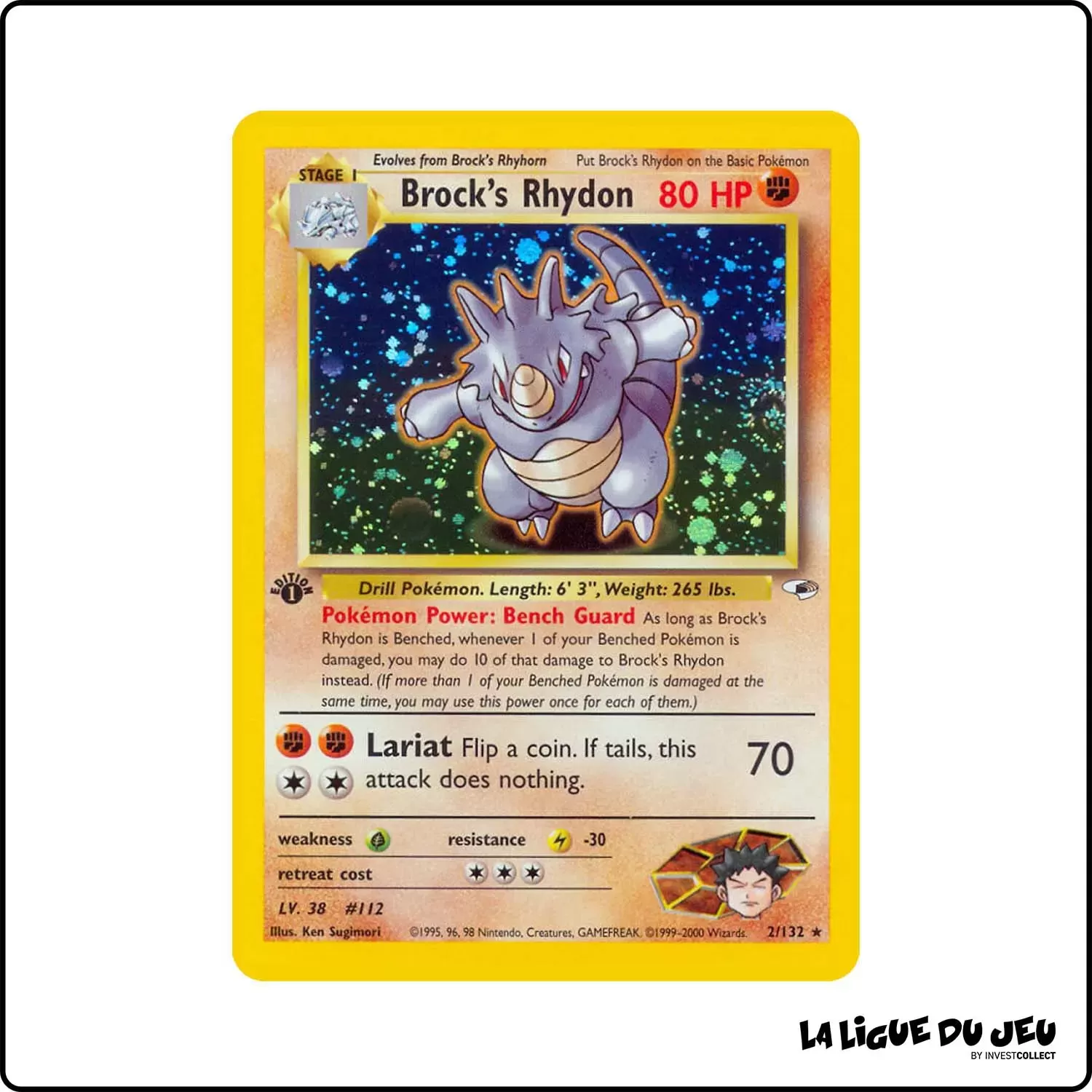 Holo - Pokemon - Gym Heroes - Brock's Rhydon 2/132 Wizards - 1