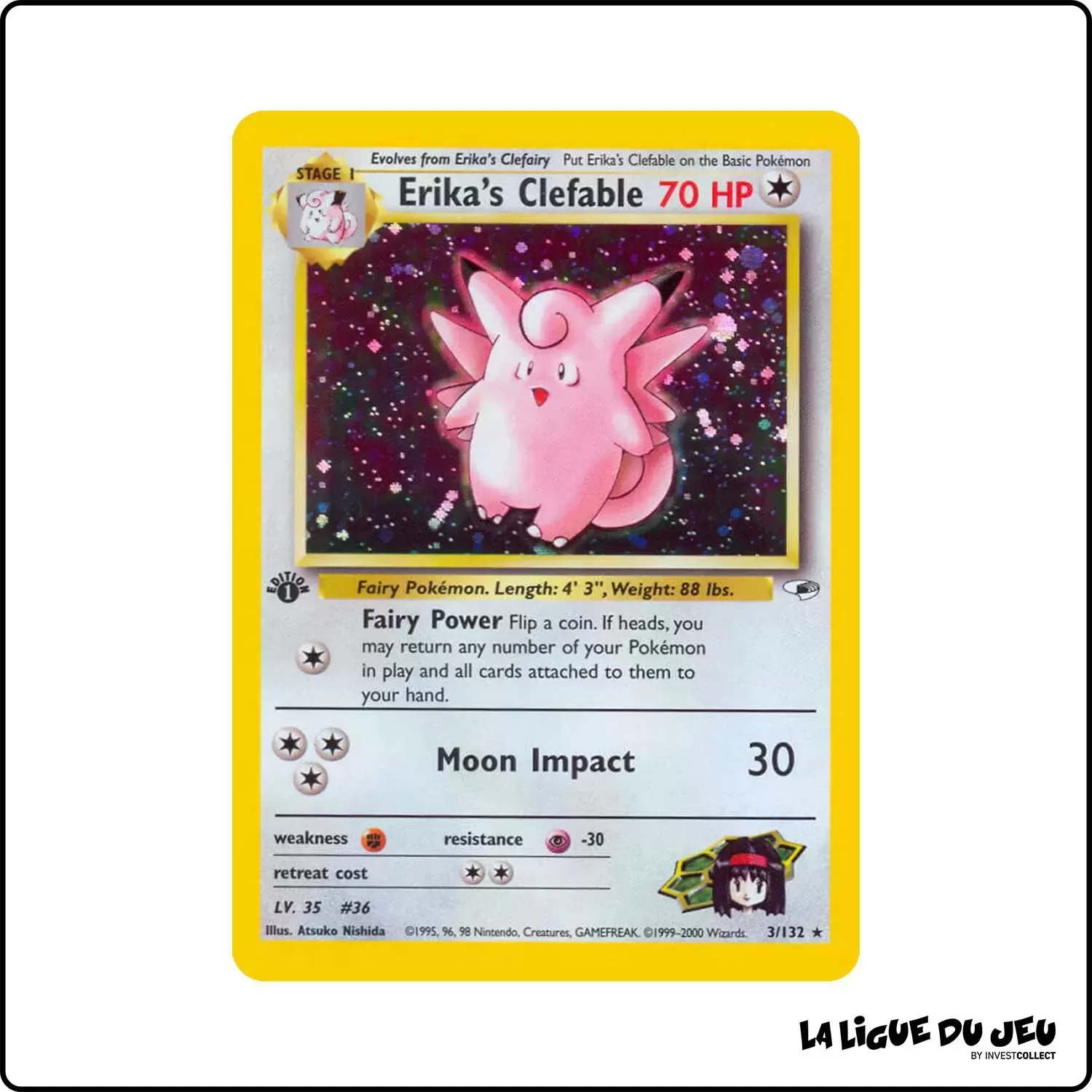 Holo - Pokemon - Gym Heroes - Erika's Clefable 3/132 Wizards - 1