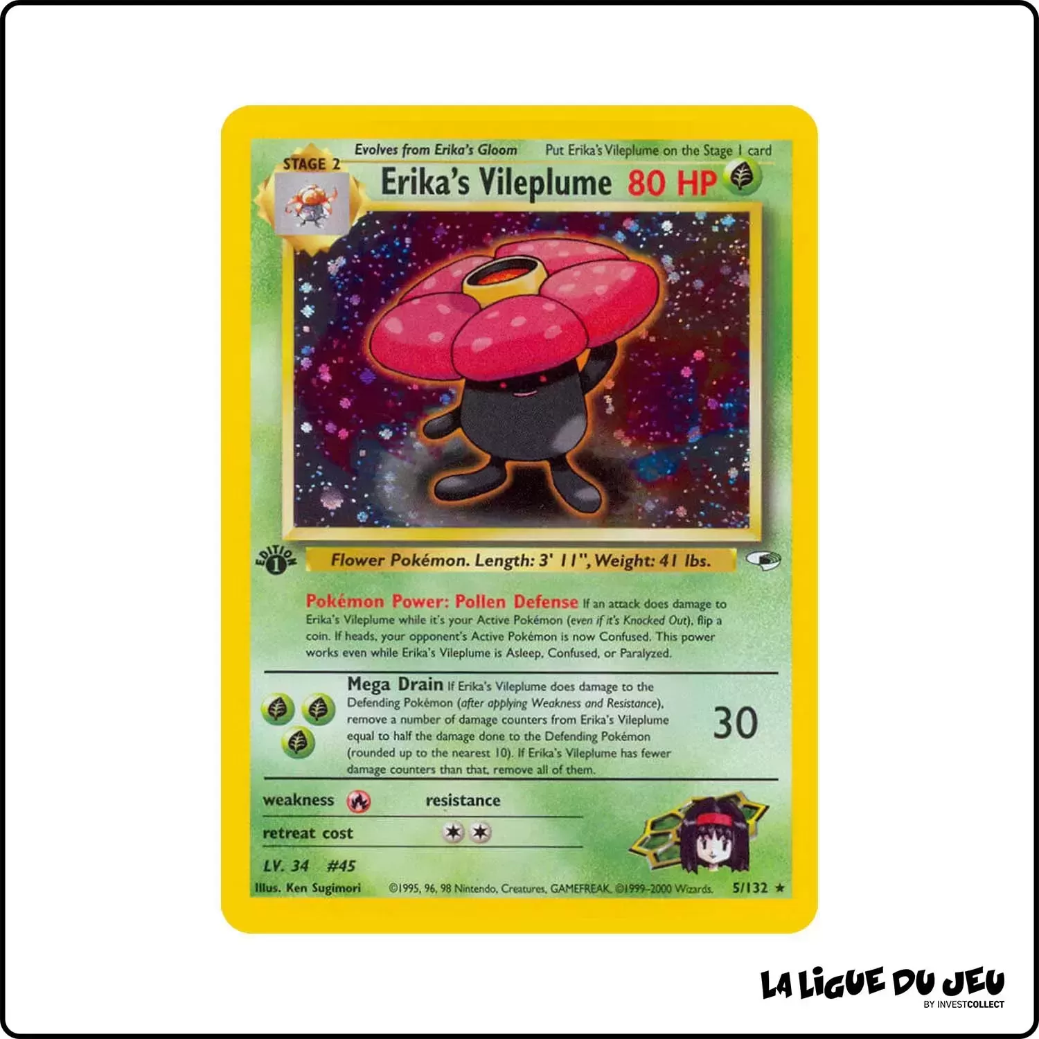 Holo - Pokemon - Gym Heroes - Erika's Vileplume 5/132 Wizards - 1