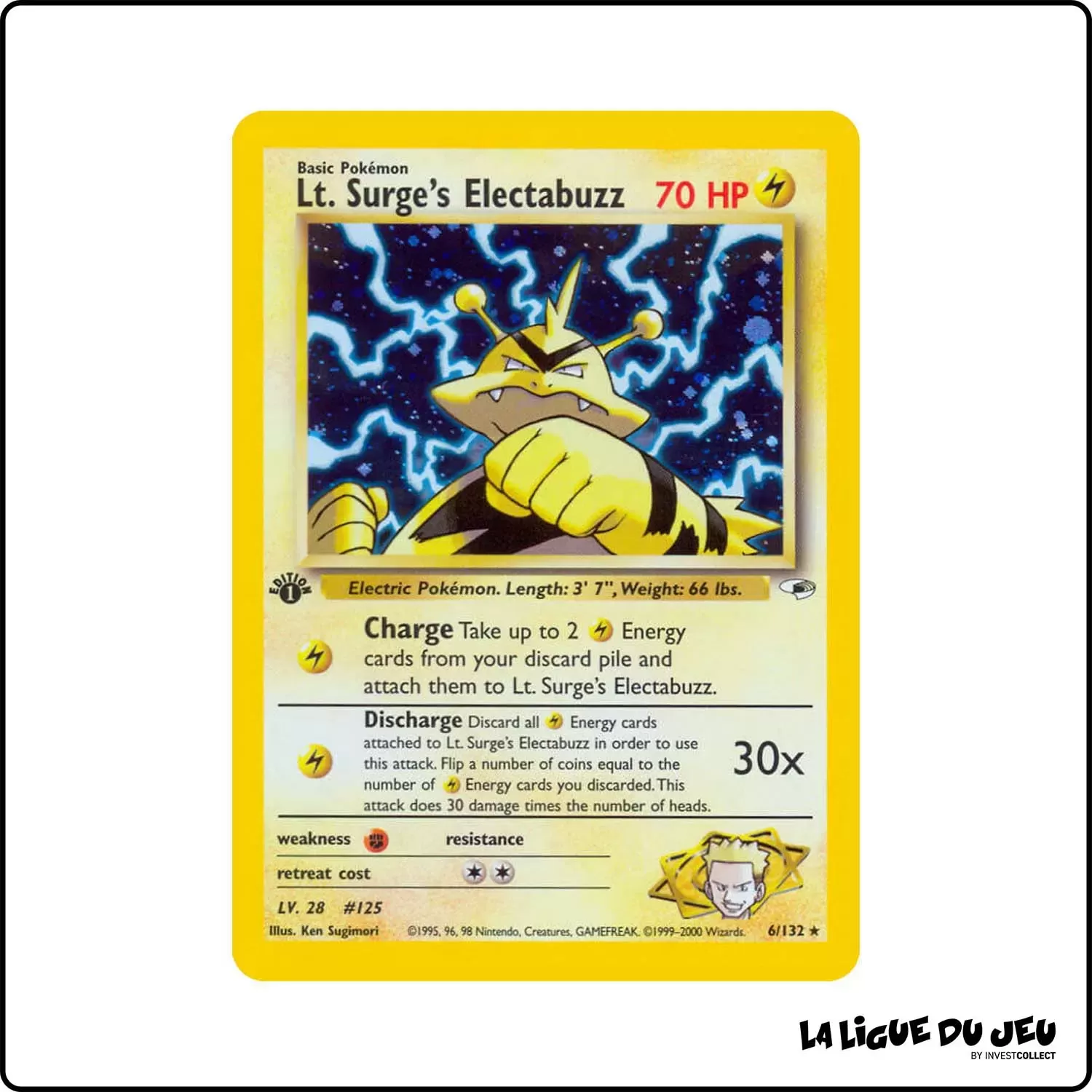 Holo - Pokemon - Gym Heroes - Lt. Surge's Electabuzz 6/132 Wizards - 1