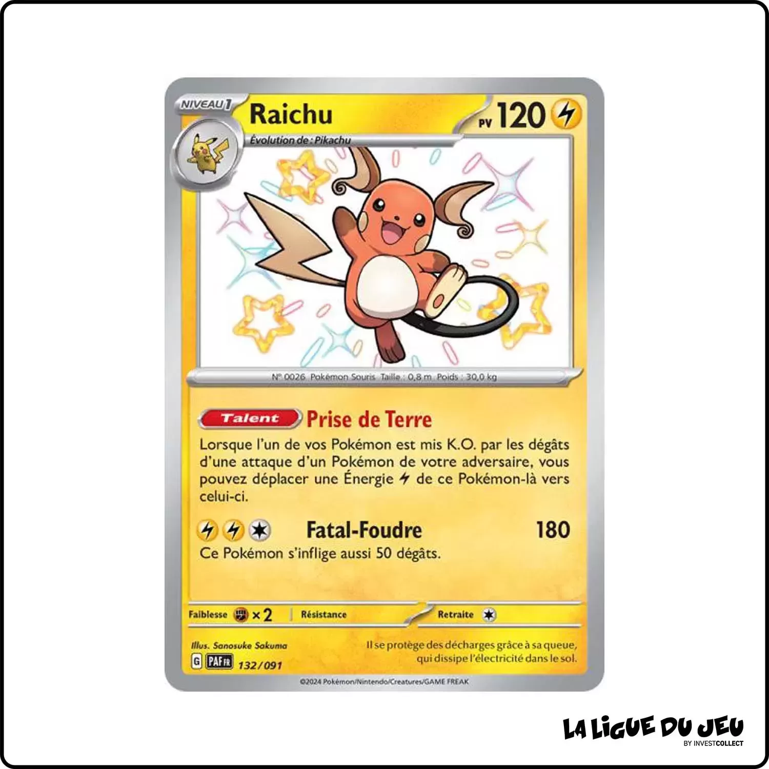 Ultra - Pokemon - Destinées de Paldea - Raichu 132/91