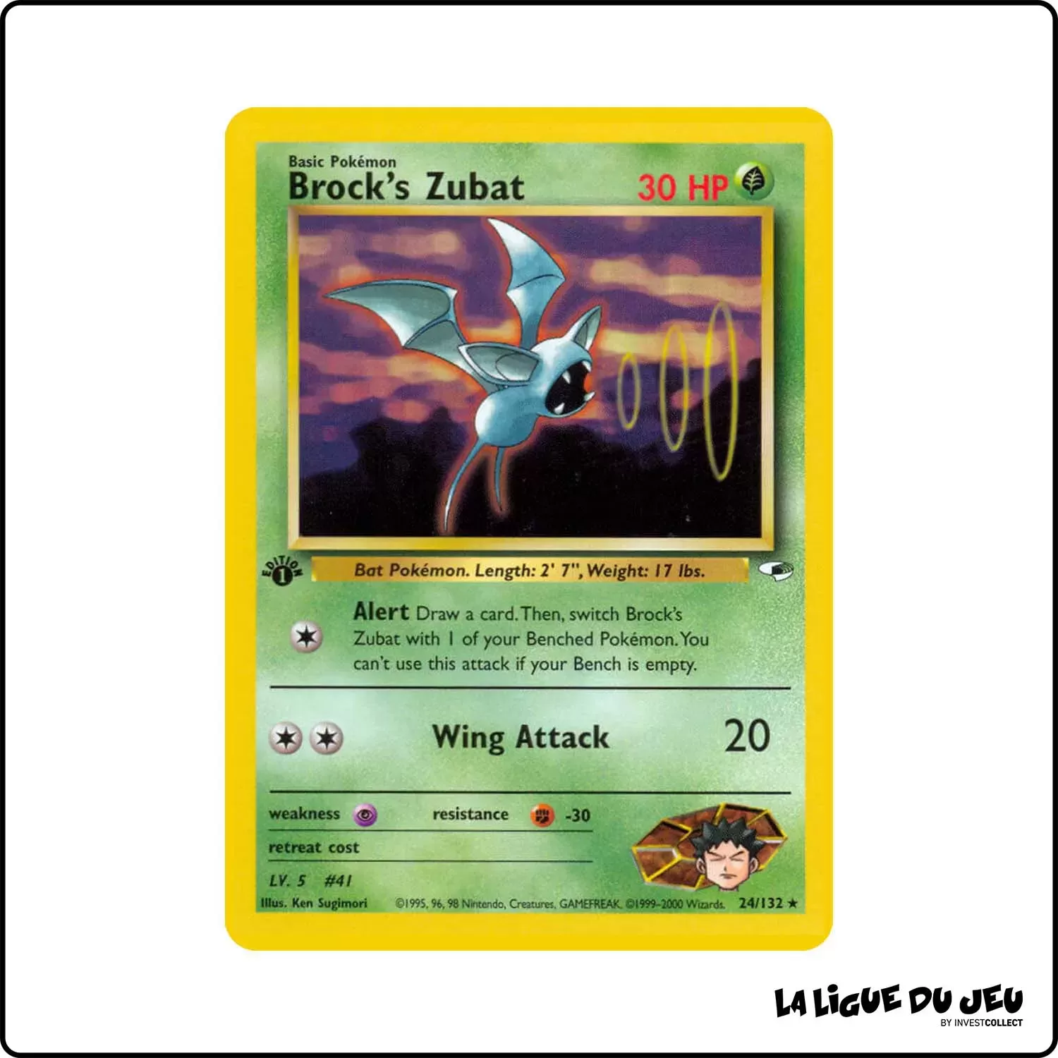 Rare - Pokemon - Gym Heroes - Brock's Zubat 24/132 Wizards - 1