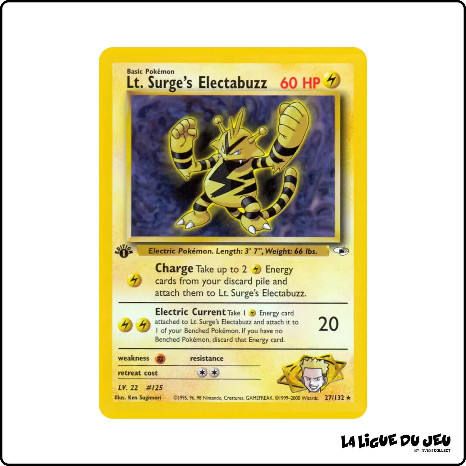 Rare - Pokemon - Gym Heroes - Lt. Surge's Electabuzz 27/132 Wizards - 1