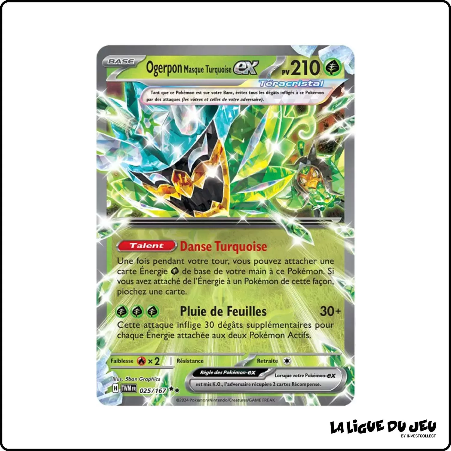 Secrete - Pokemon - Mascarade Crépusculaire - Ogerpon Masque Turquoise-ex 25/167