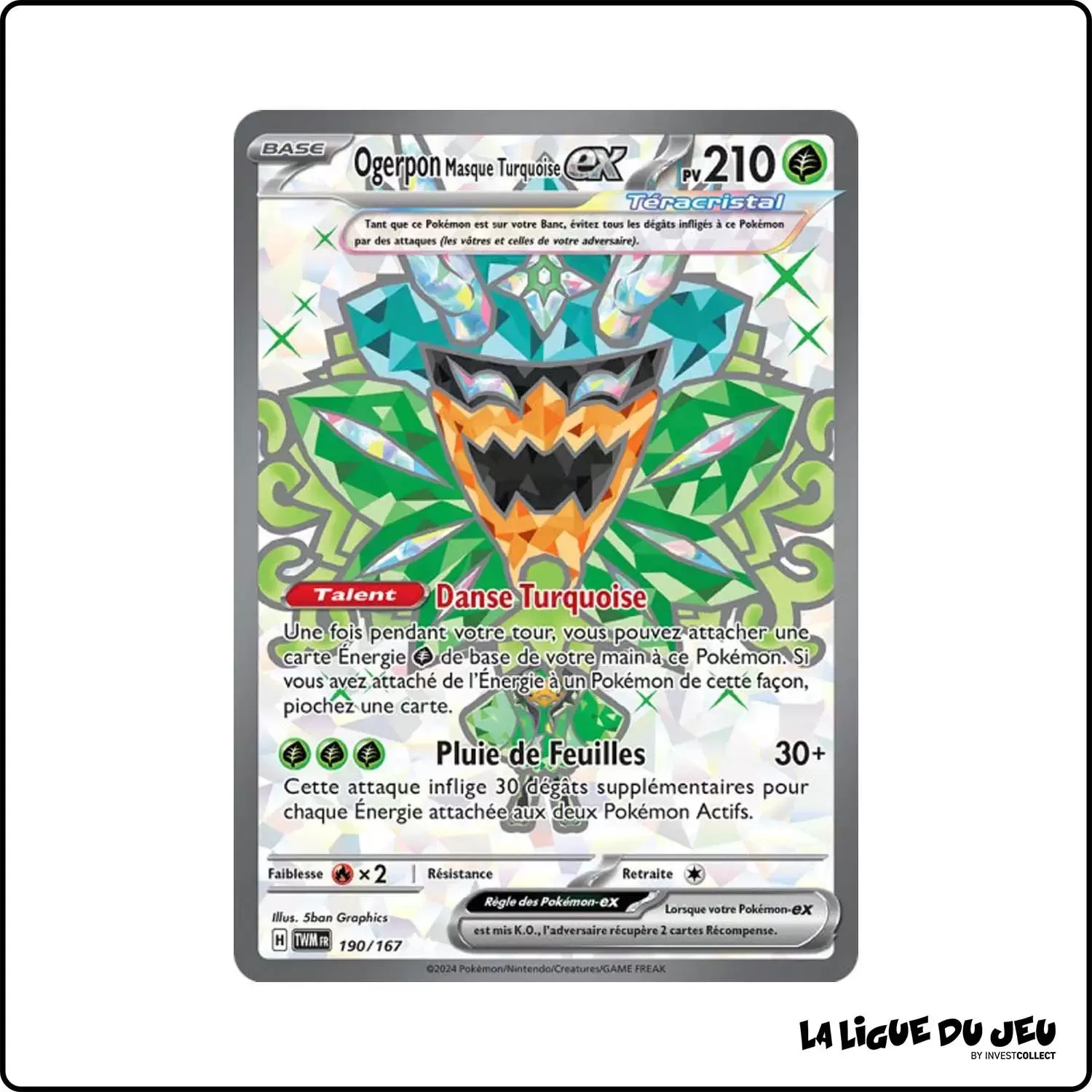 Ultra - Pokemon - Mascarade Crépusculaire - Ogerpon Masque Turquoise-ex 190/167