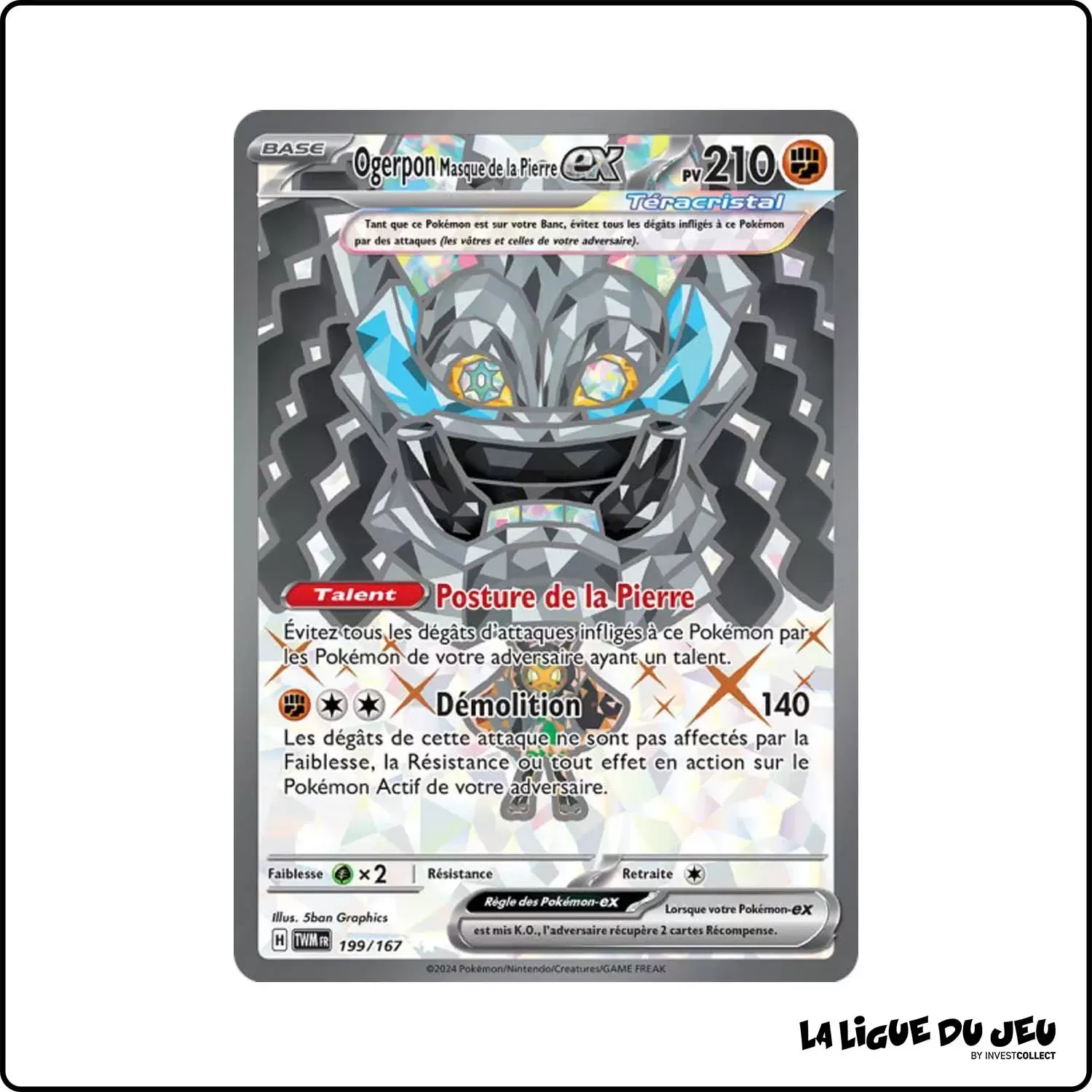 Ultra - Pokemon - Mascarade Crépusculaire - Ogerpon Masque de la Pierre-ex 199/167