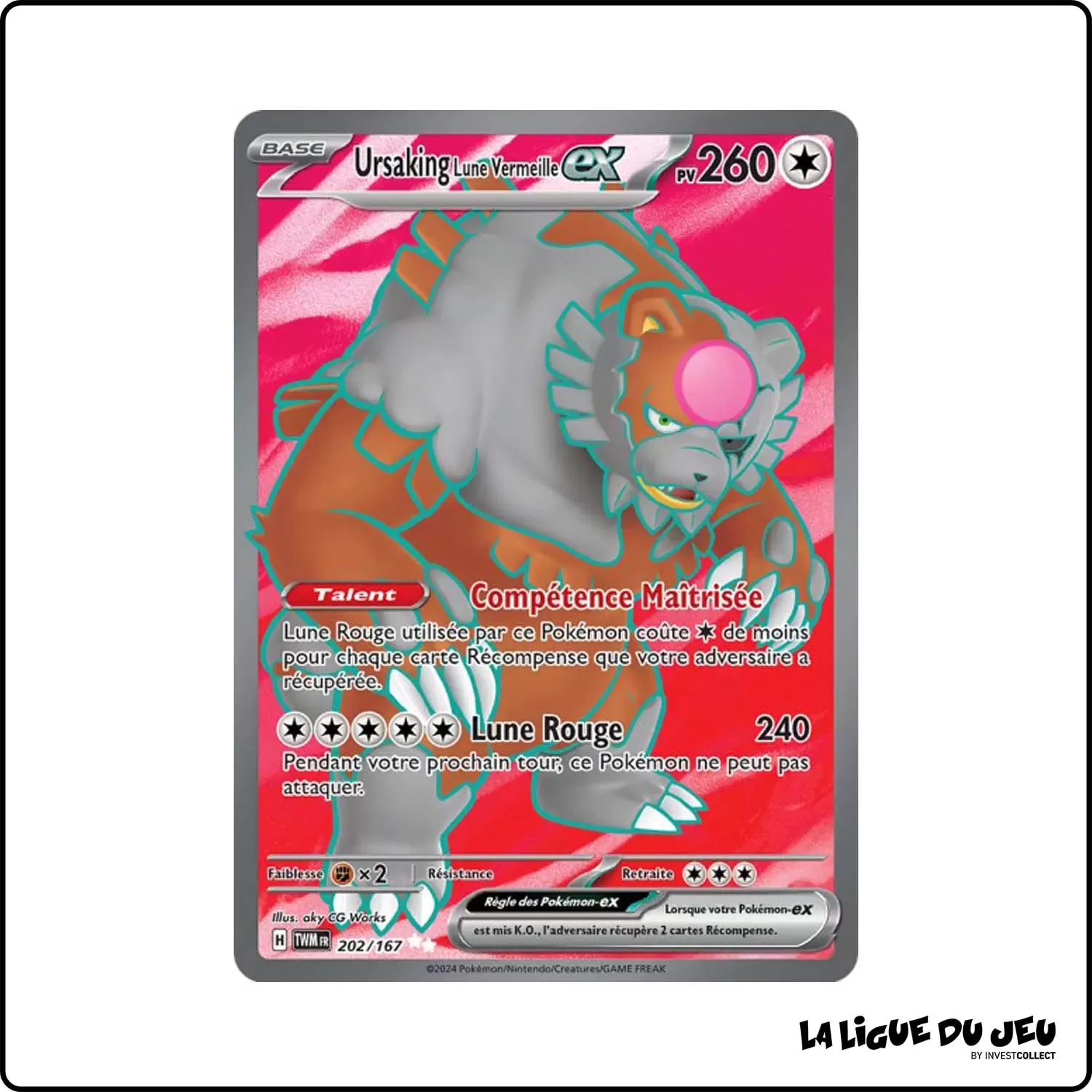 Ultra - Pokemon - Mascarade Crépusculaire - Ursaking Lune Vermeille-ex 202/167