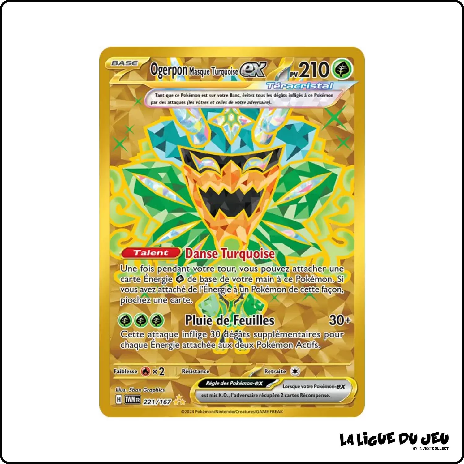 Secrete - Pokemon - Mascarade Crépusculaire - Ogerpon Masque Turquoise-ex 221/167