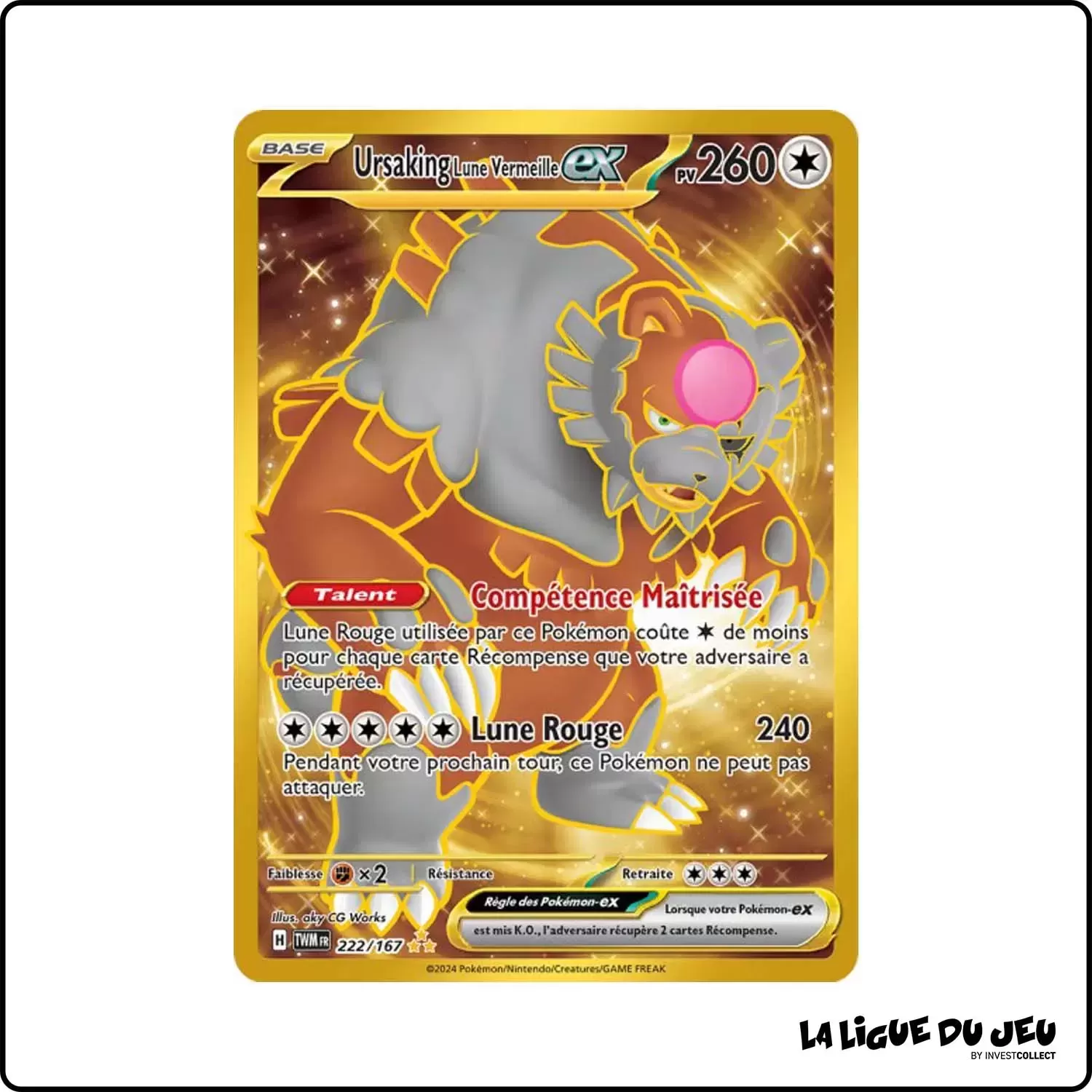 Secrete - Pokemon - Mascarade Crépusculaire - Ursaking Lune Vermeille-ex 222/167