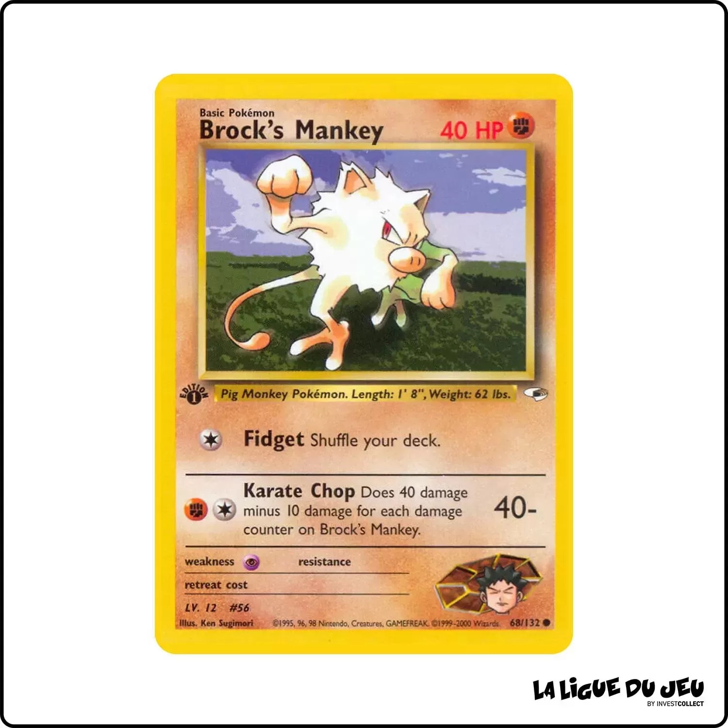 Commune - Pokemon - Gym Heroes - Brock's Mankey 68/132 Wizards - 1