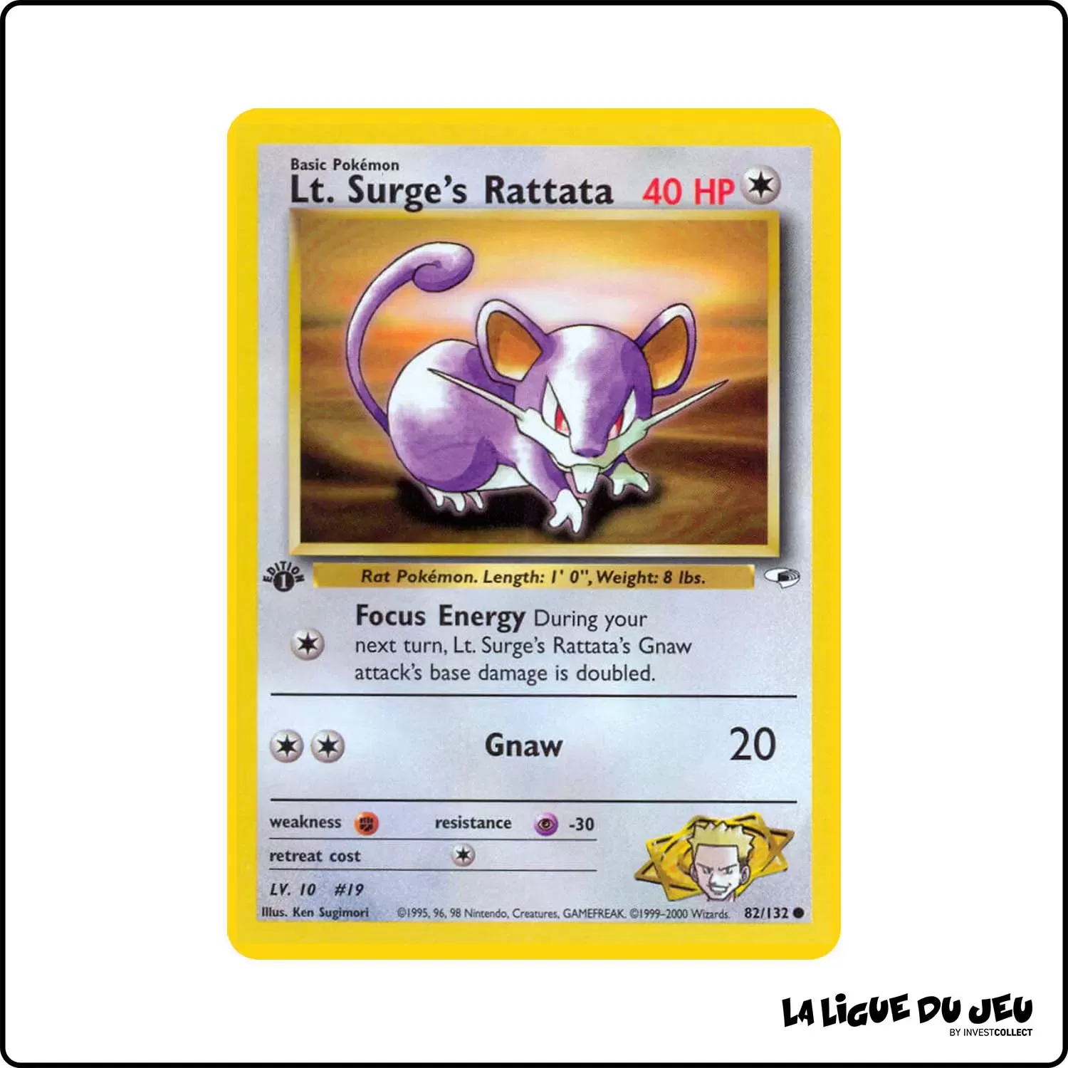 Commune - Pokemon - Gym Heroes - Lt. Surge's Rattata 82/132 Wizards - 1