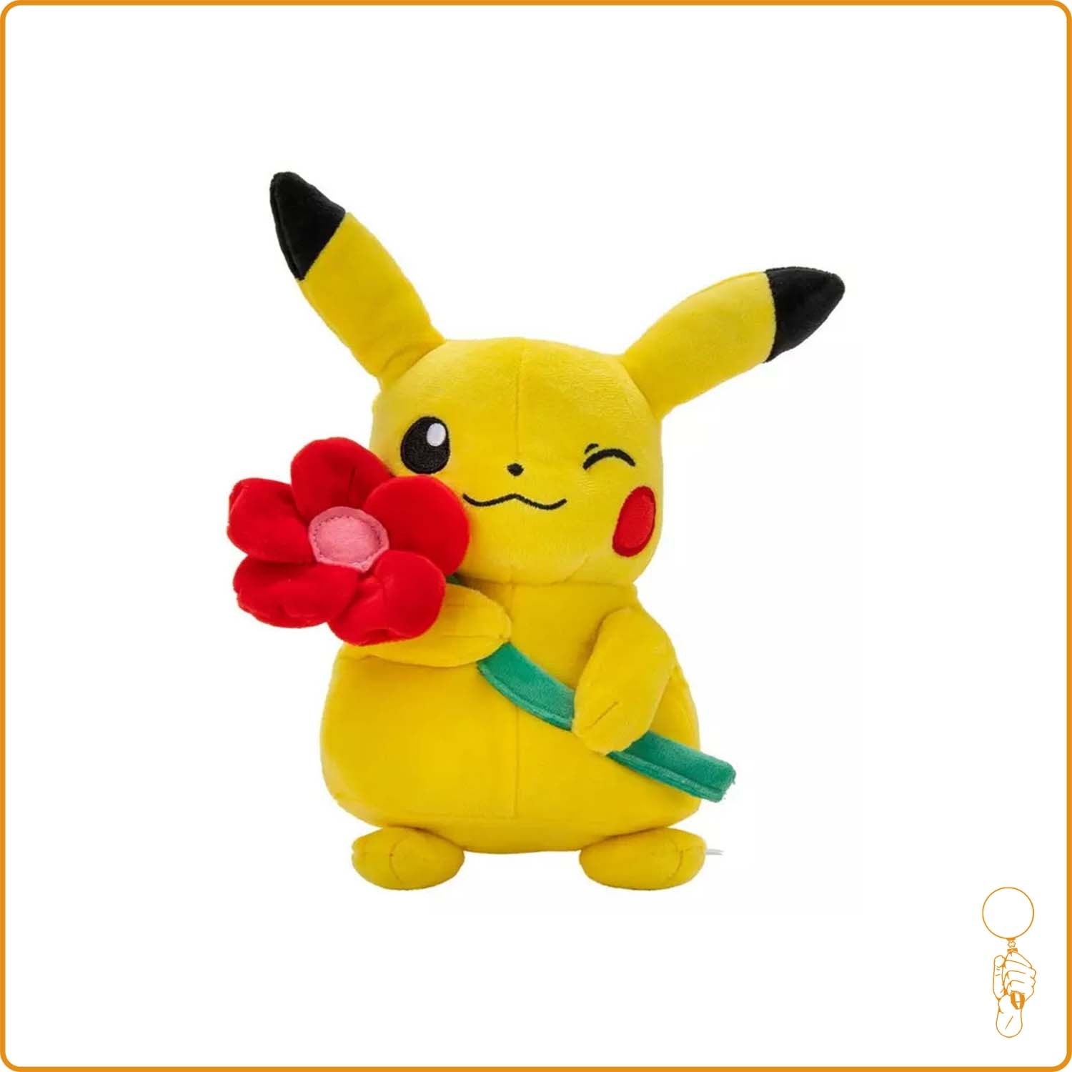 Peluche Pokemon - Edition St Valentin - Pikachu avec une fleur (20 cm)