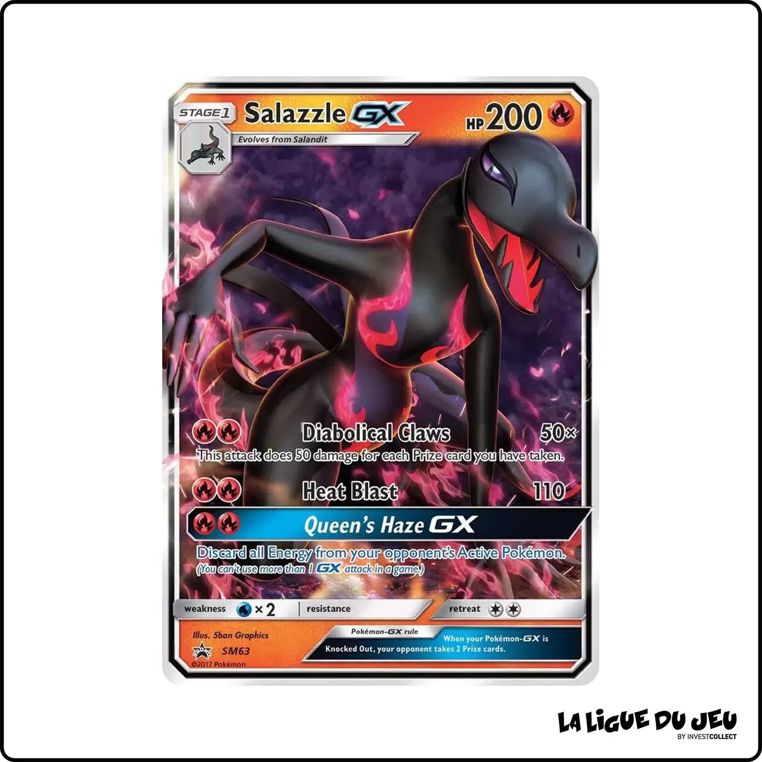 Promo - Pokemon - Soleil et Lune Promo - Malamandre-GX SM63 Pokemon Company - 1