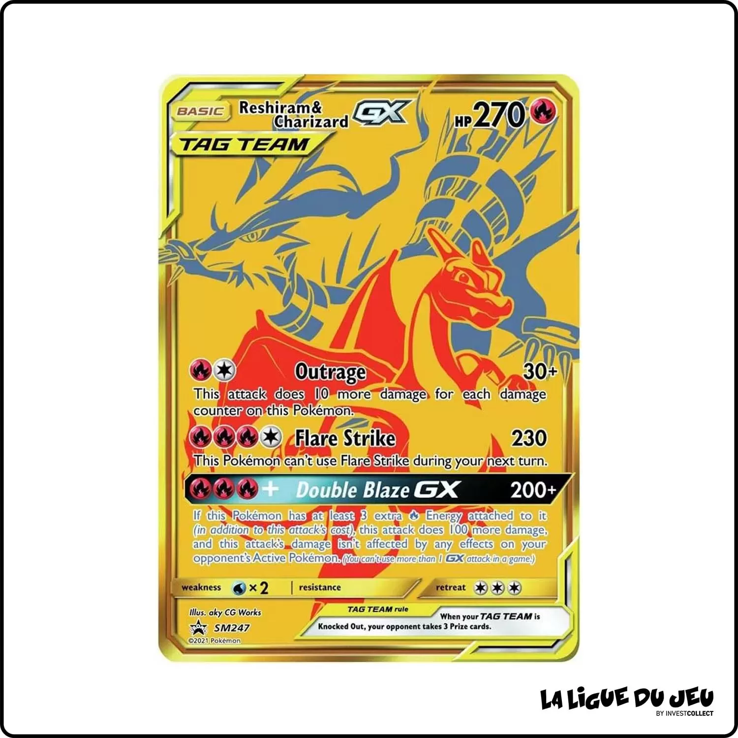 Promo - Pokemon - Soleil et Lune Promo - Reshiram et Dracaufeu-GX SM247