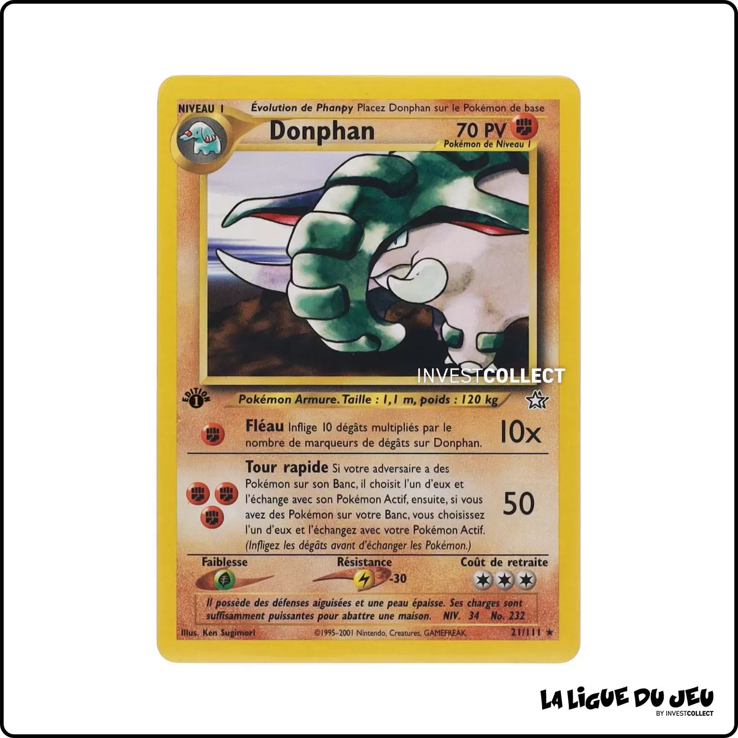 Rare - Pokemon - Neo Genesis - Donphan 21/111 Wizards - 1