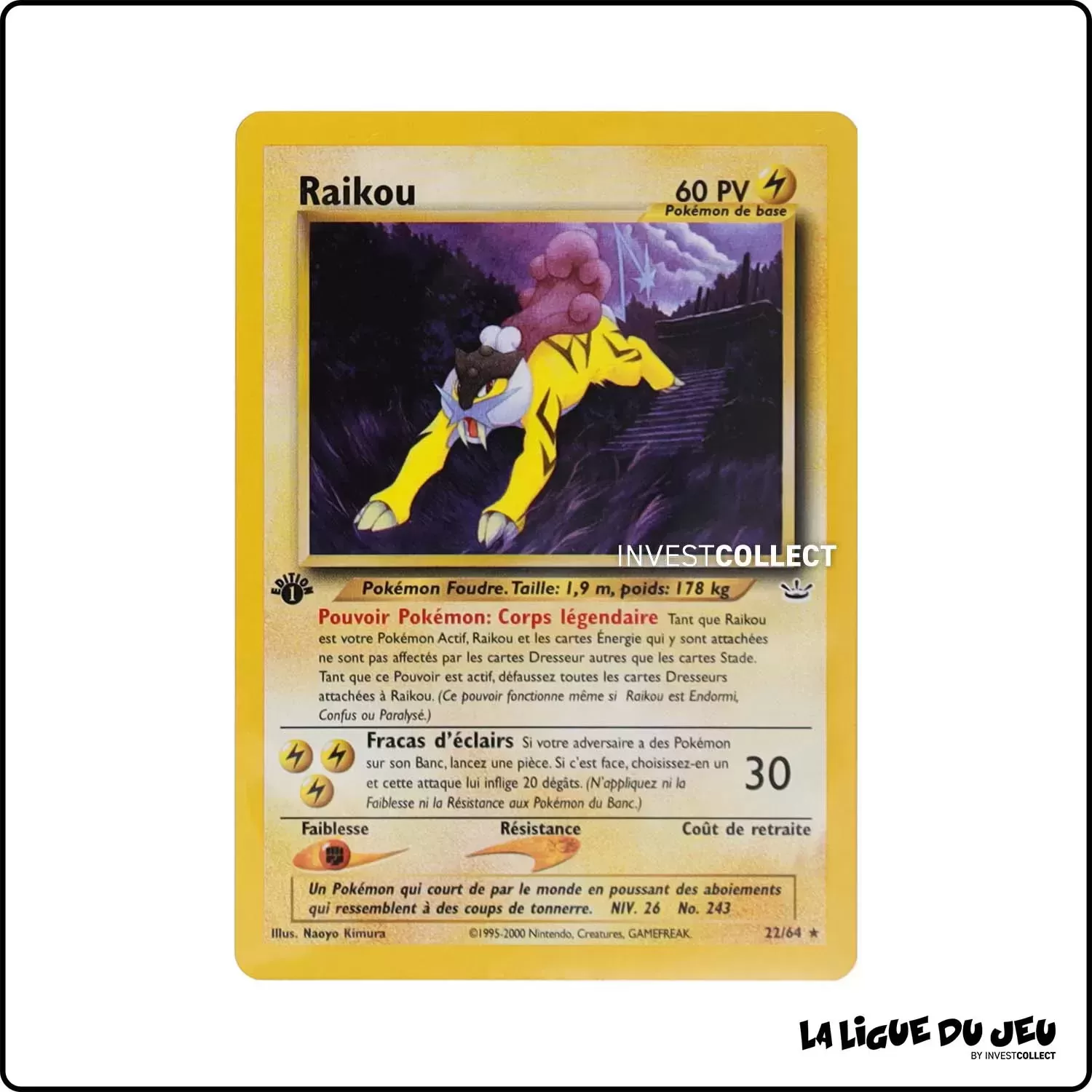 Rare - Pokemon - Neo Revelation - Raikou 22/64