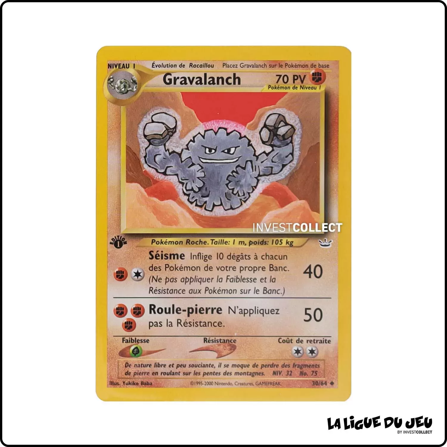 Peu commune - Pokemon - Neo Revelation - Gravalanch 30/64