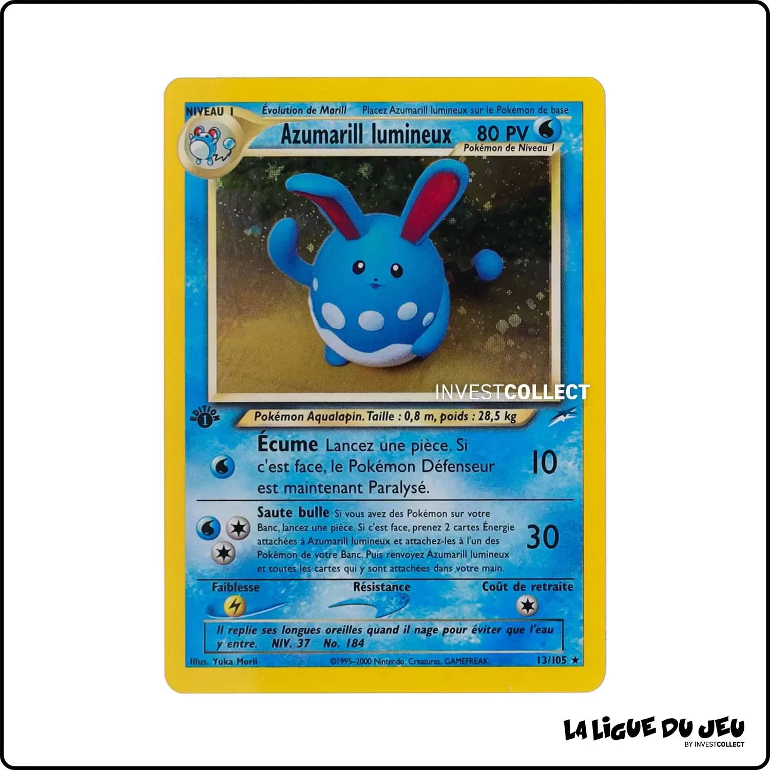 Holo - Pokemon - Neo Destiny - Azumarill lumineux 13/105 Wizards - 1