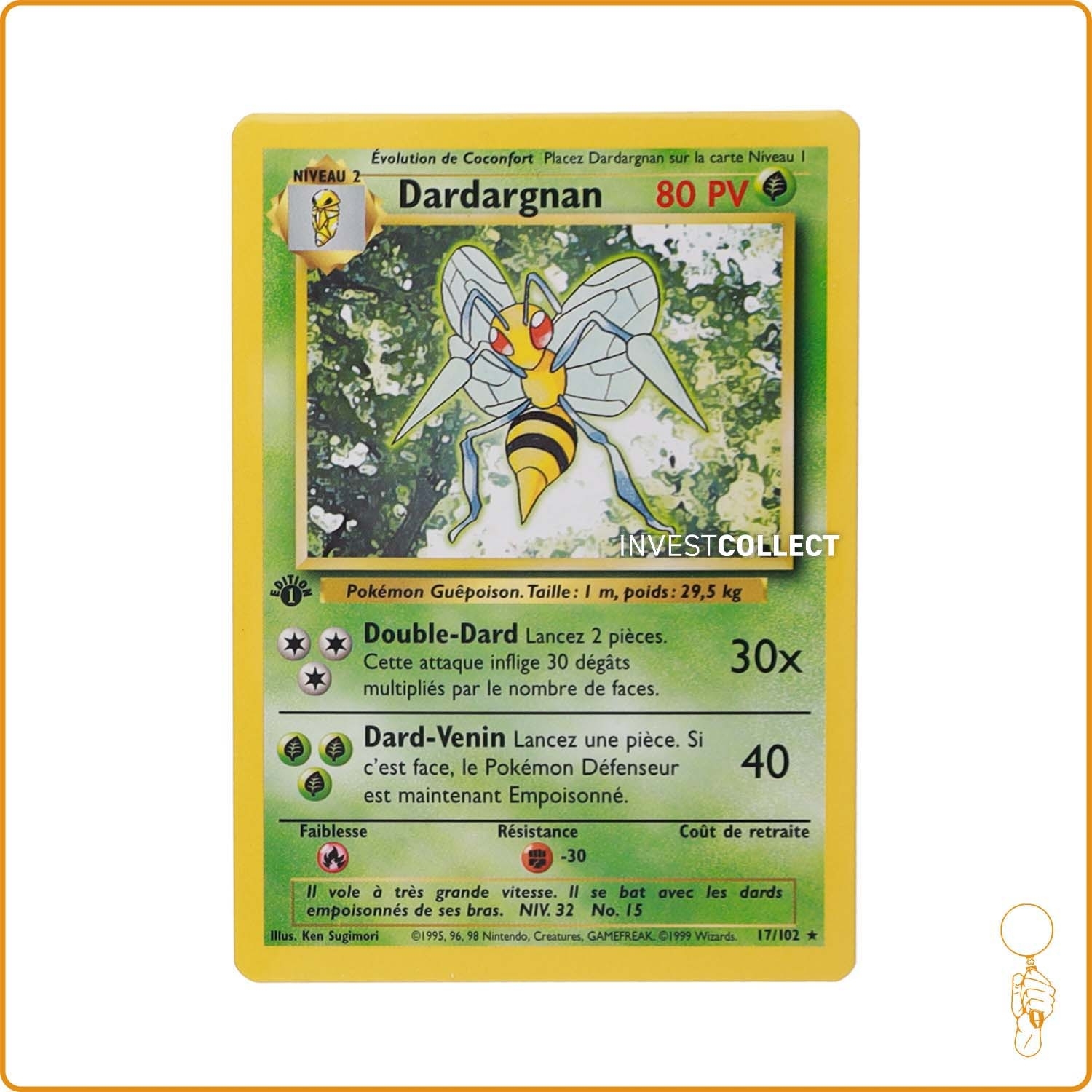 Rare - Pokemon - Set de Base - Dardargnan 17/102 Wizards - 1