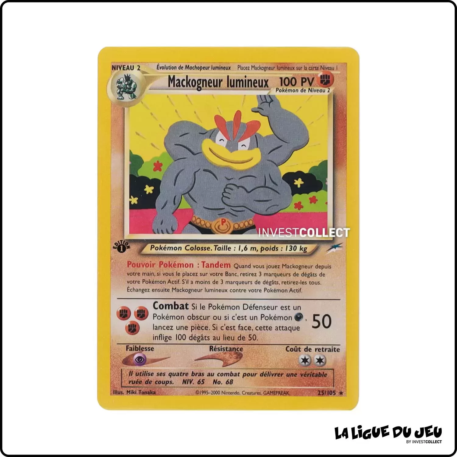 Rare - Pokemon - Neo Destiny - Mackogneur lumineux 25/105