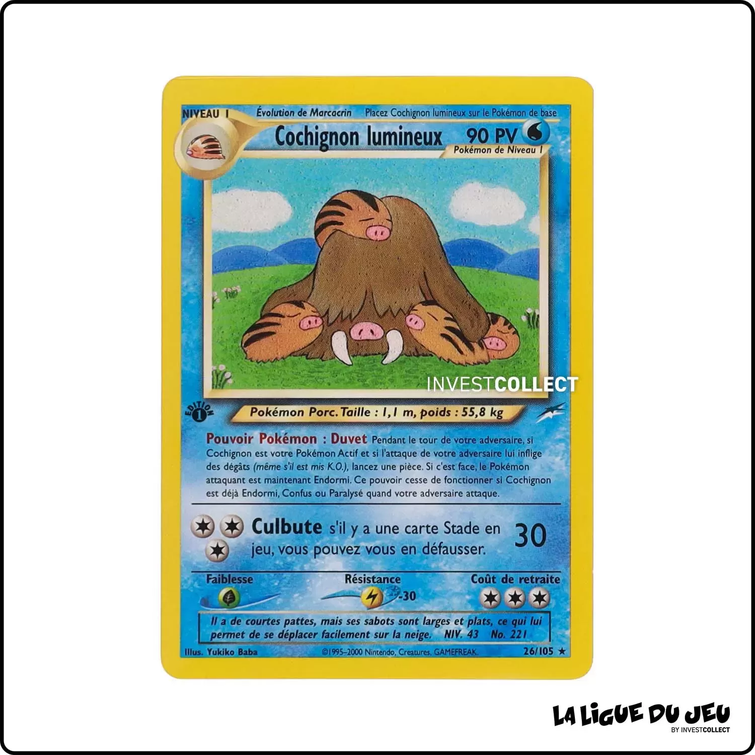 Rare - Pokemon - Neo Destiny - Cochignon lumineux 26/105