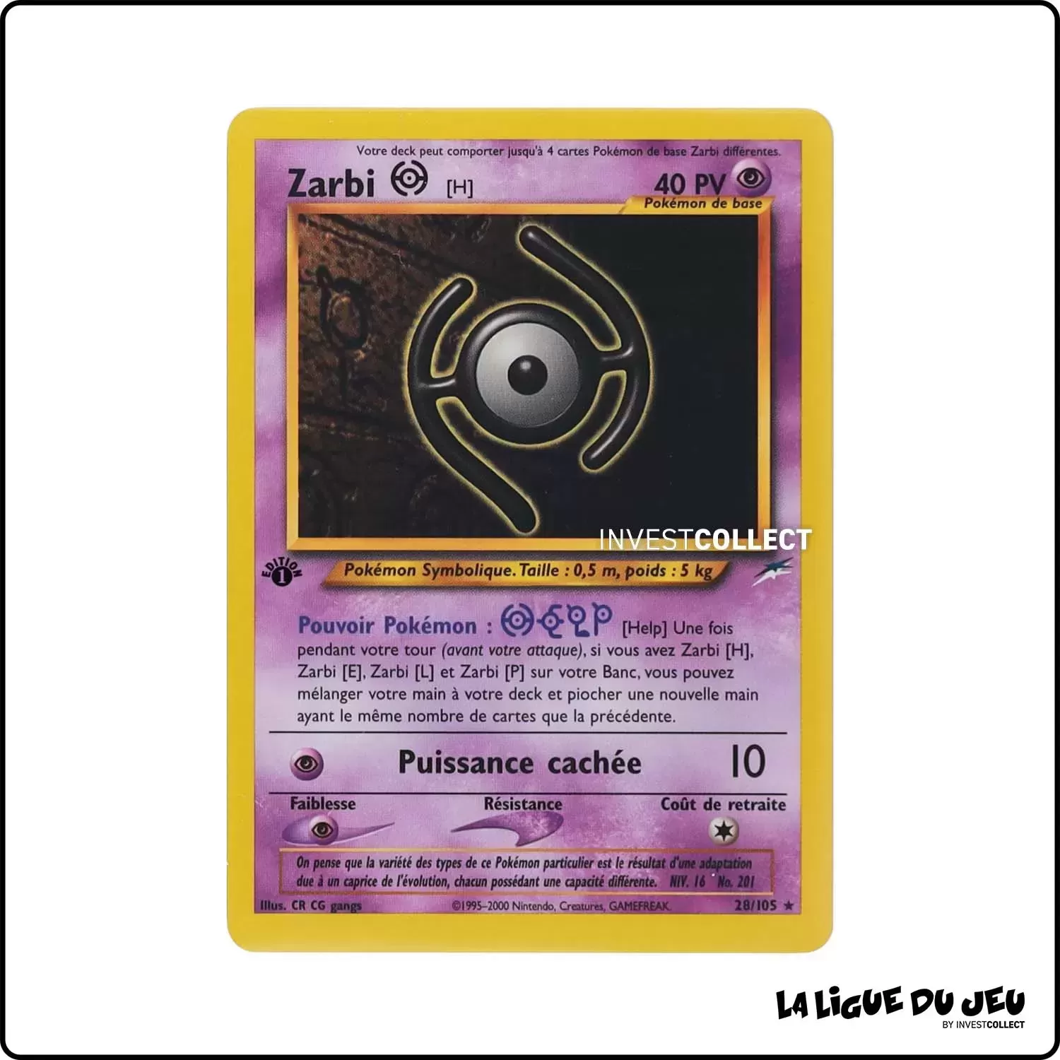 Rare - Pokemon - Neo Destiny - Zarbi H 28/105