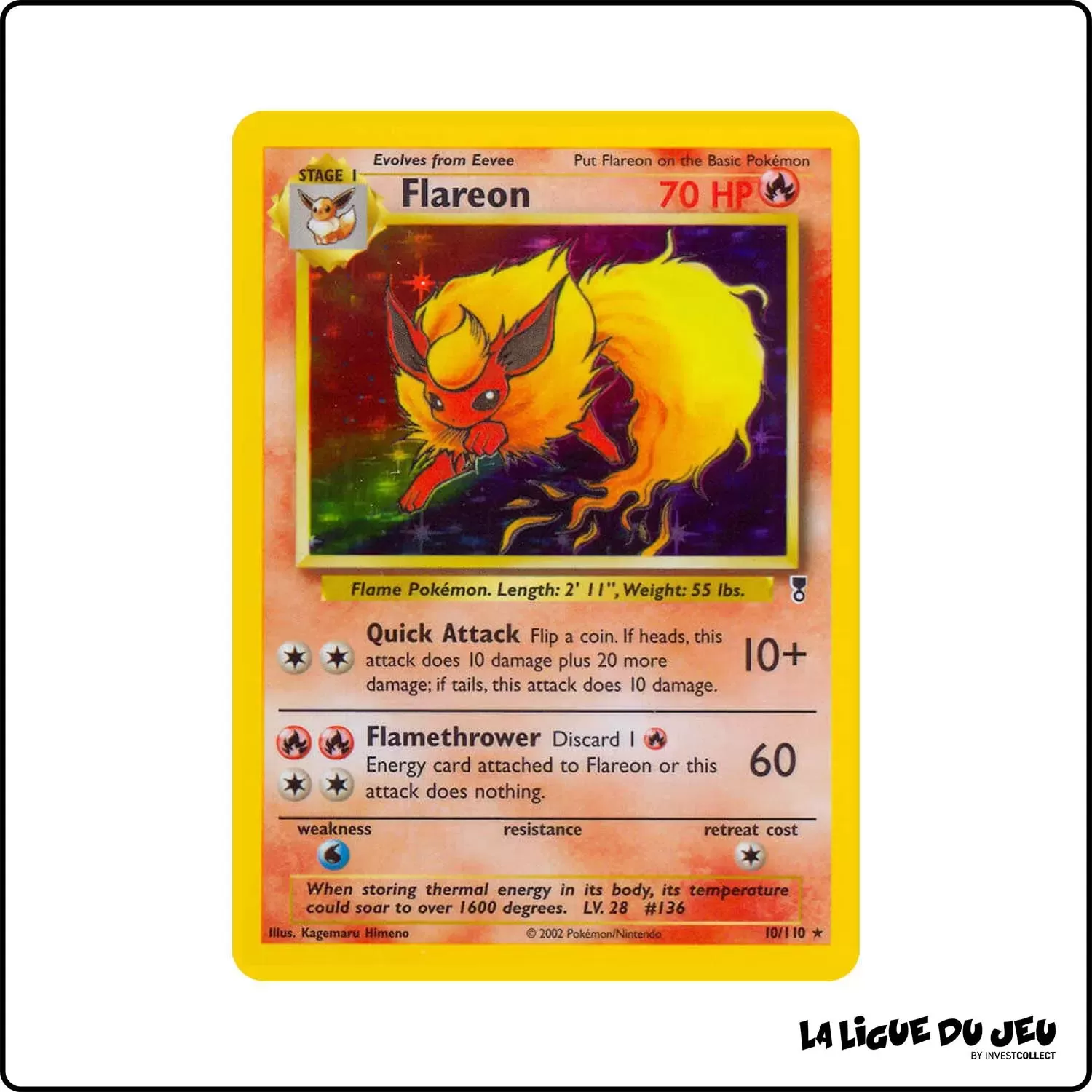 Holo - Pokemon - Legendary Collection - Flareon 10/110 Wizards - 1