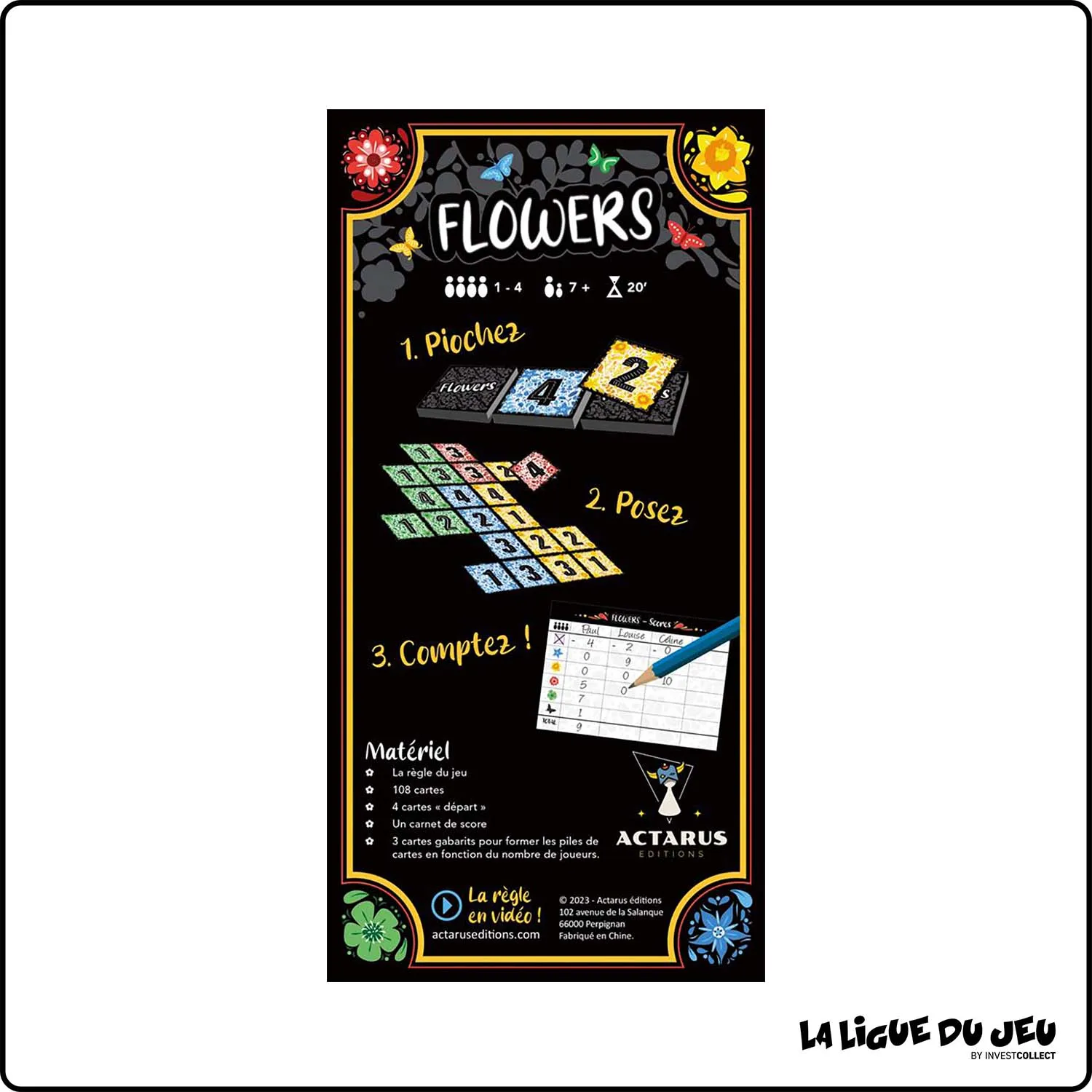 Jeu de carte - Placement - Flowers