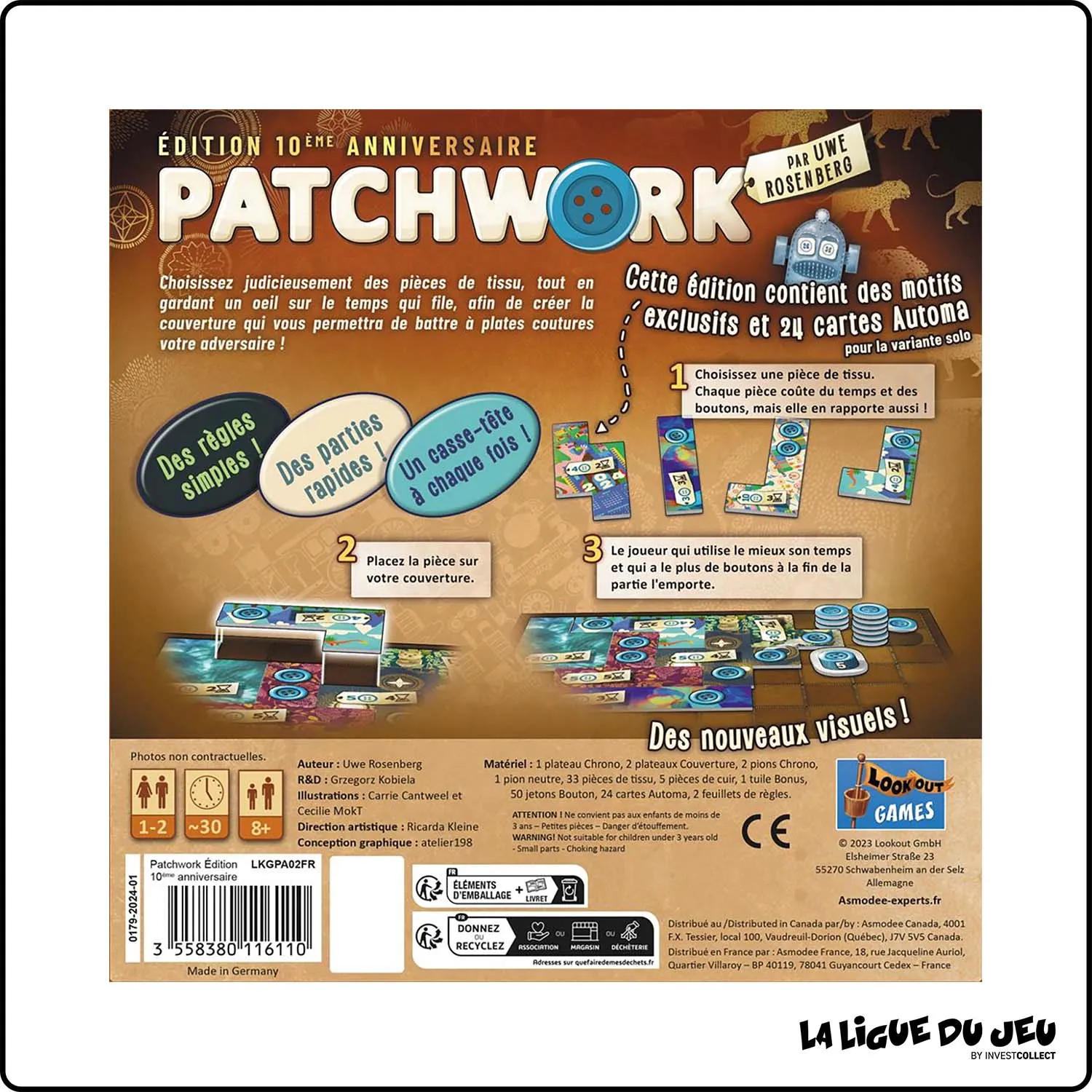 Jeu de Placement - Patchwork - Edition 10ème Anniversaire