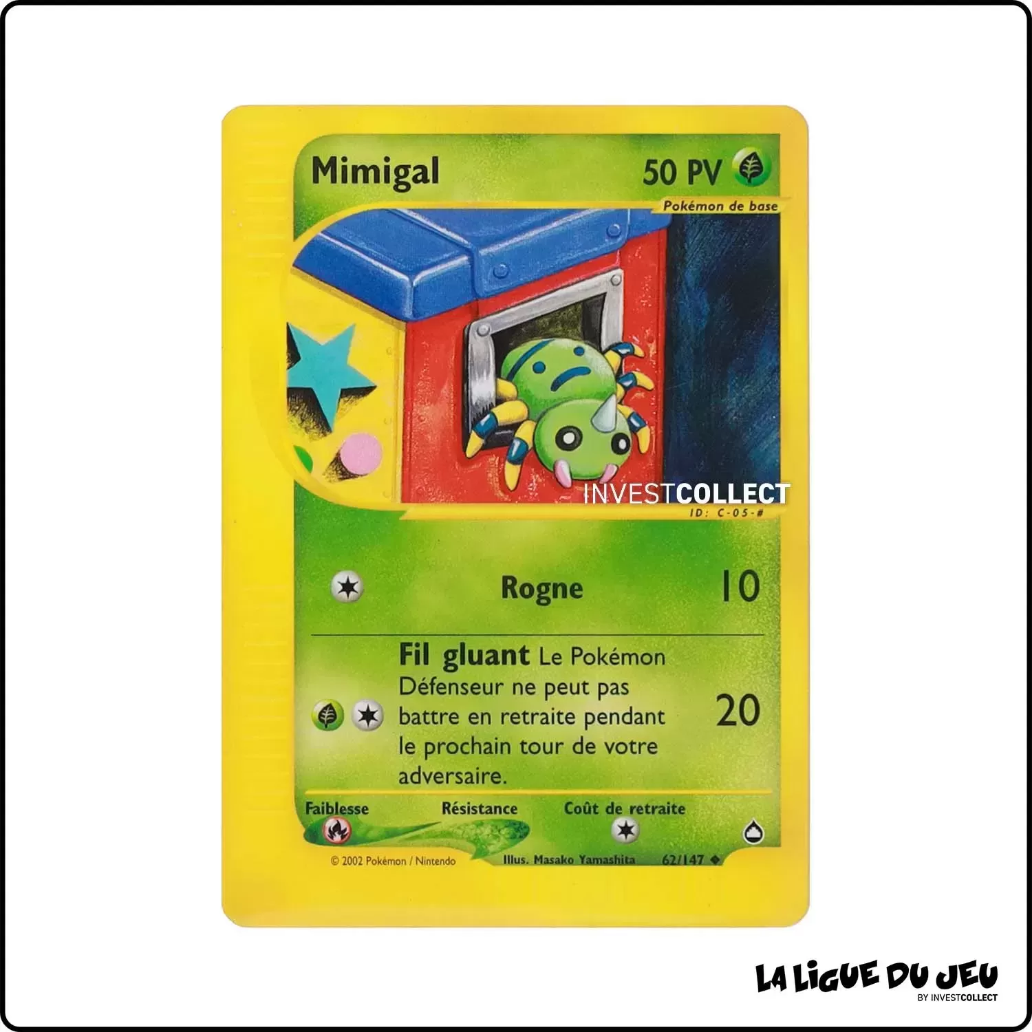 Peu commune - Pokemon - Aquapolis - Mimigal 62/147