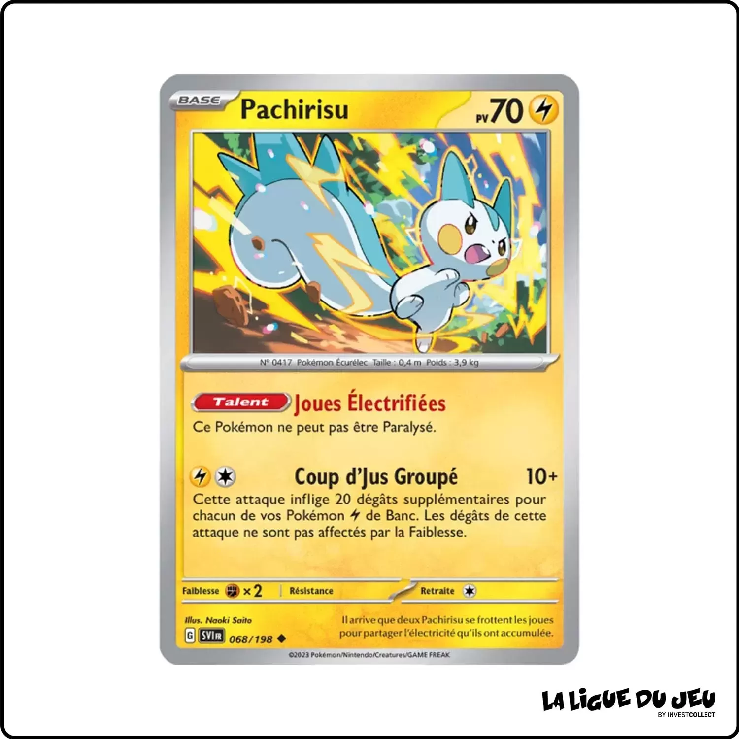 Peu commune - Pokemon - Écarlate et Violet de Base - Pachirisu 68/198