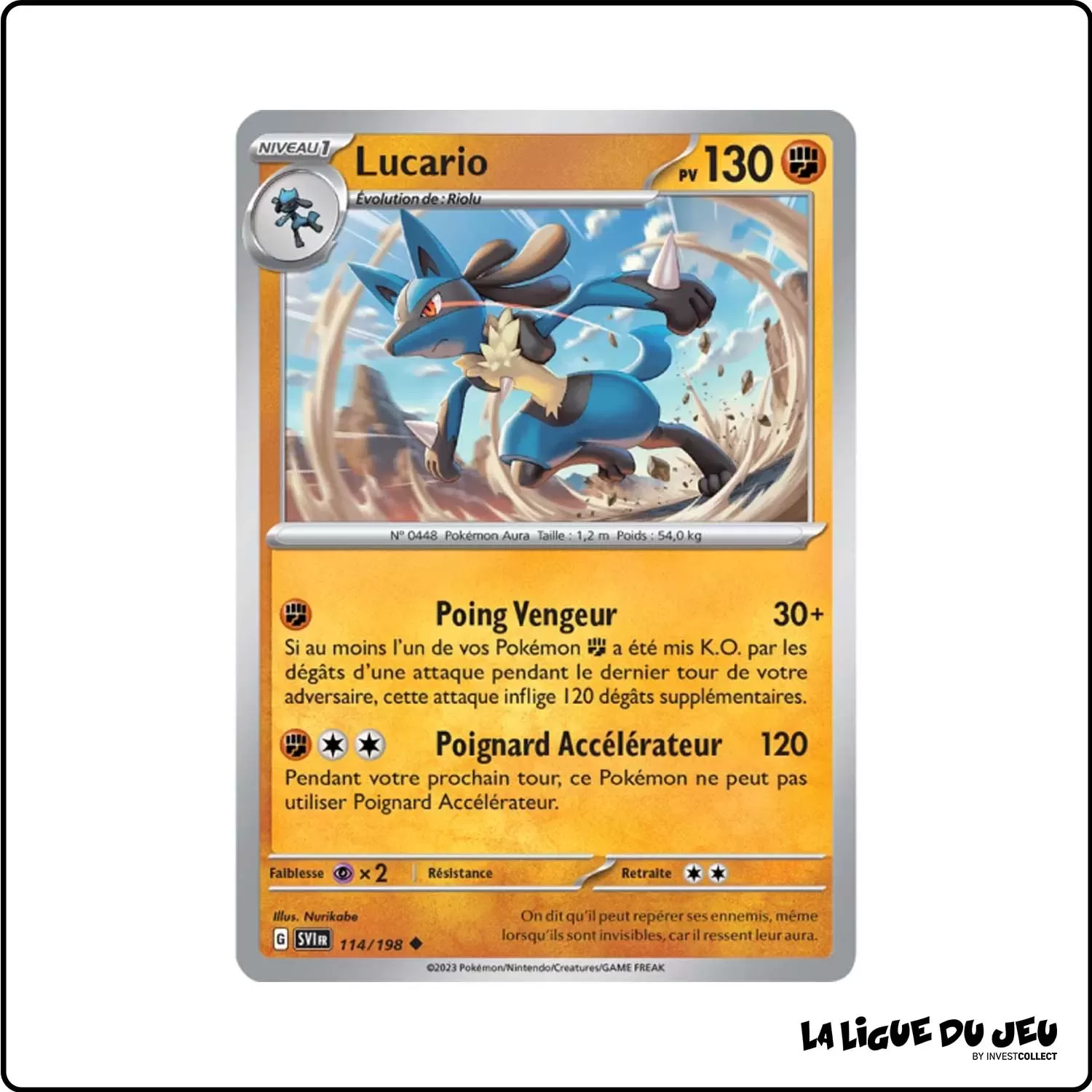 Peu commune - Pokemon - Écarlate et Violet de Base - Lucario 114/198