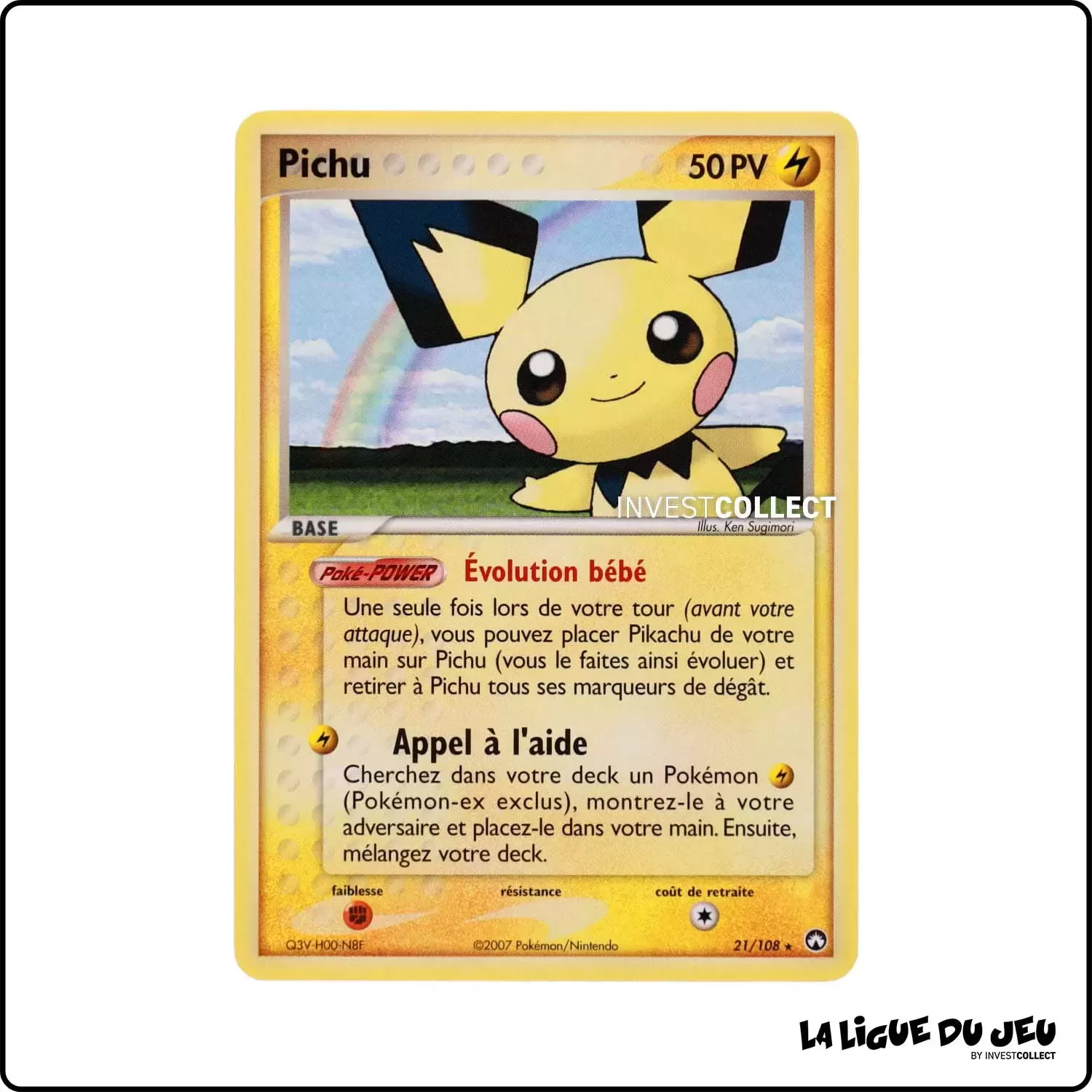 Rare - Pokemon - Gardiens du Pouvoir - Pichu 21/108