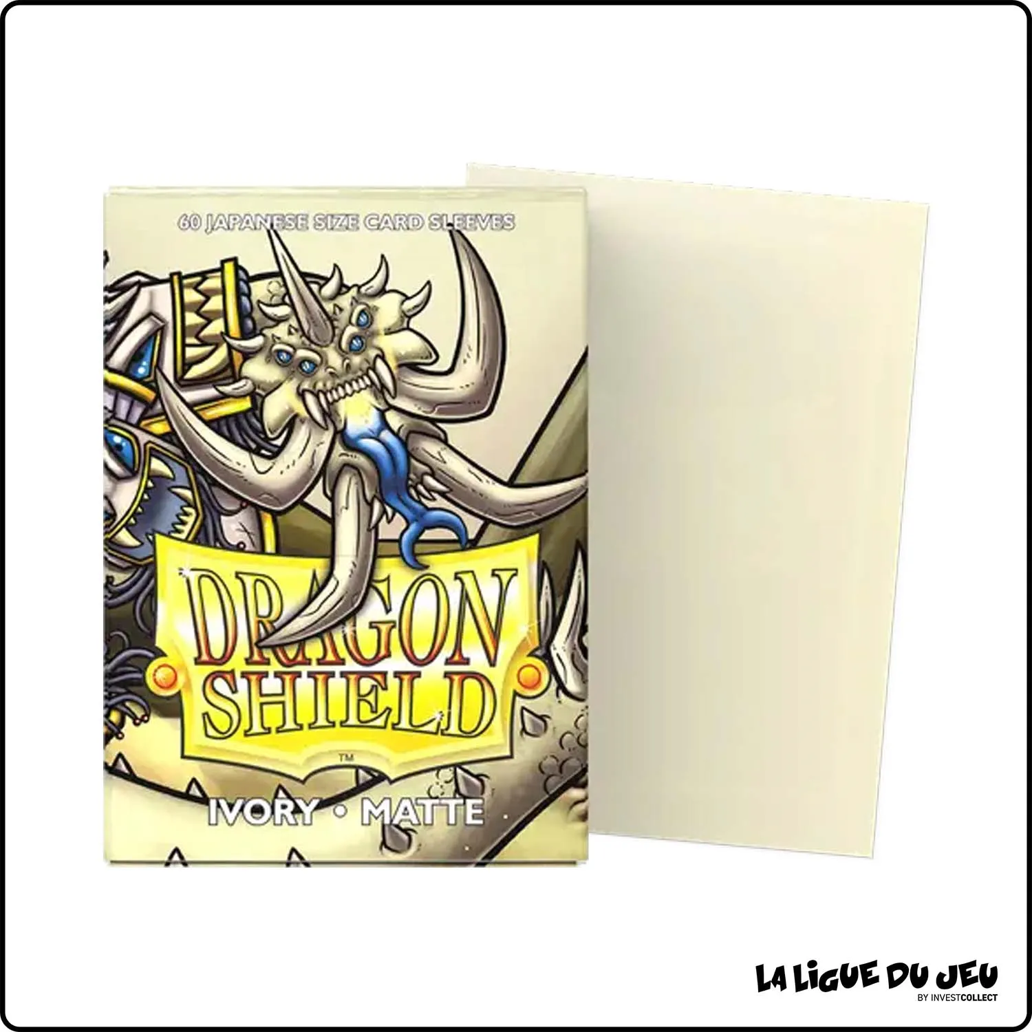 Sleeve - Dragon Shield - Protèges Cartes Mini - Format Japonais - Ivory Mat - par 60