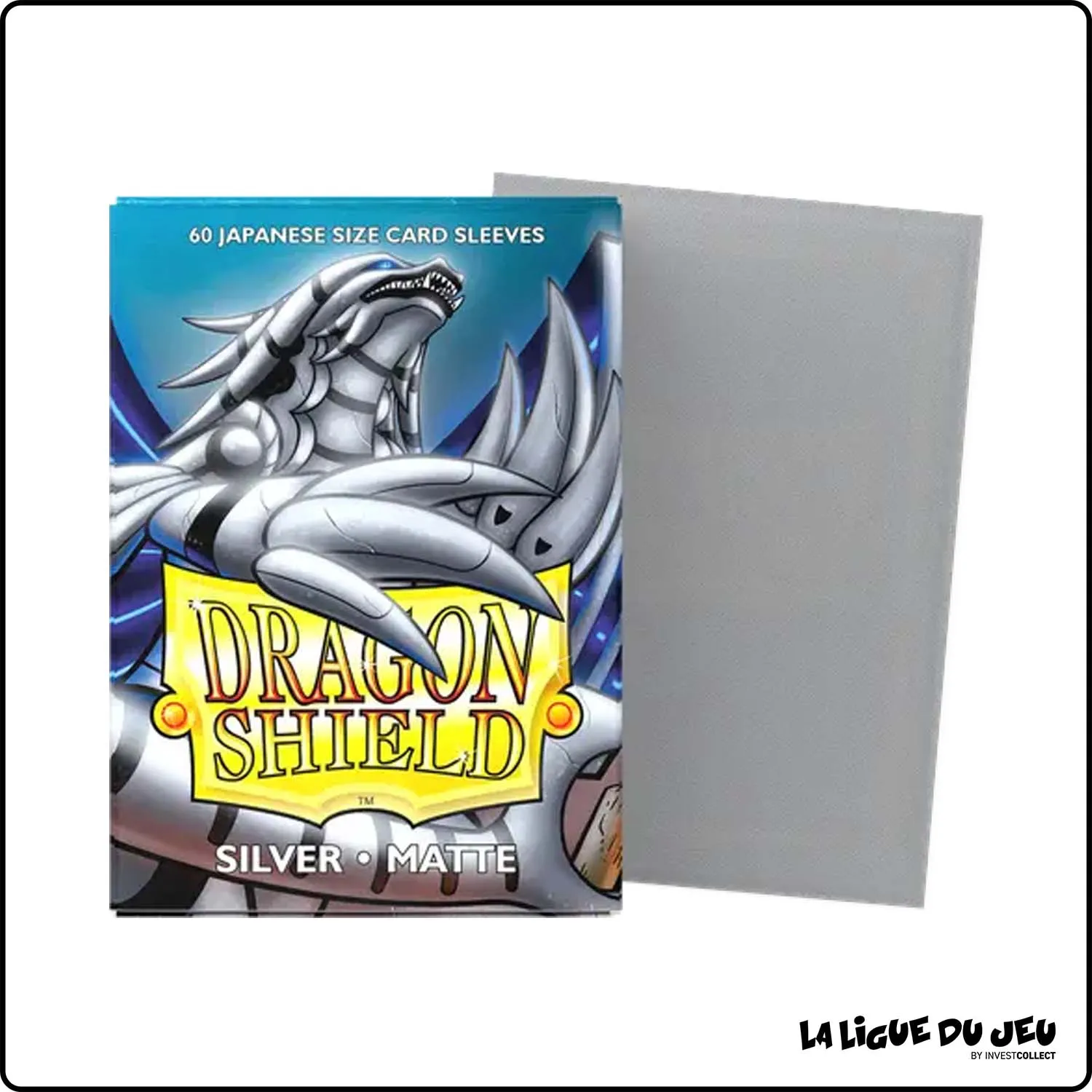 Sleeve - Dragon Shield - Protèges Cartes Mini - Format Japonais - Silver Mat - par 60