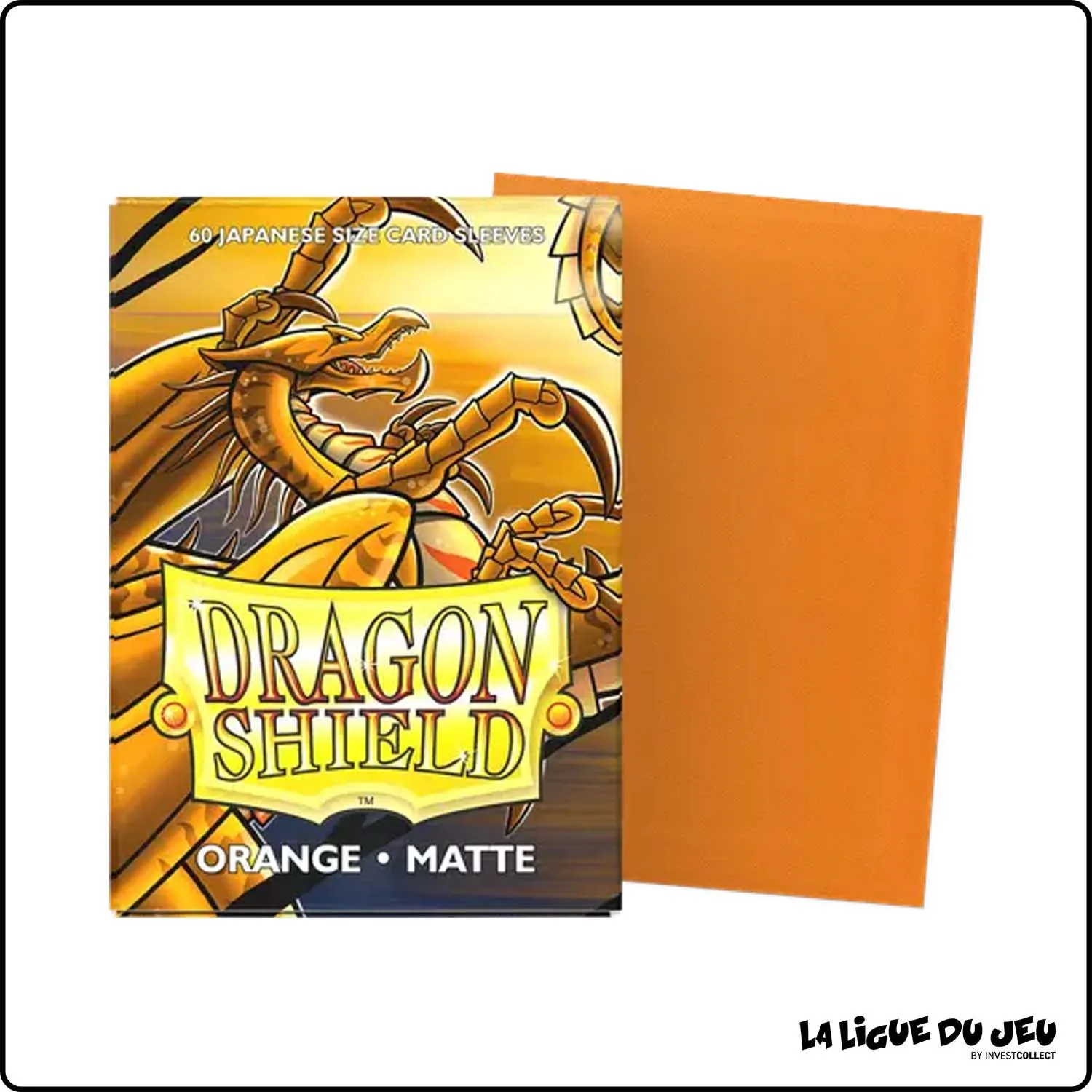 Sleeve - Dragon Shield - Protèges Cartes Mini - Format Japonais - Orange Mat - par 60